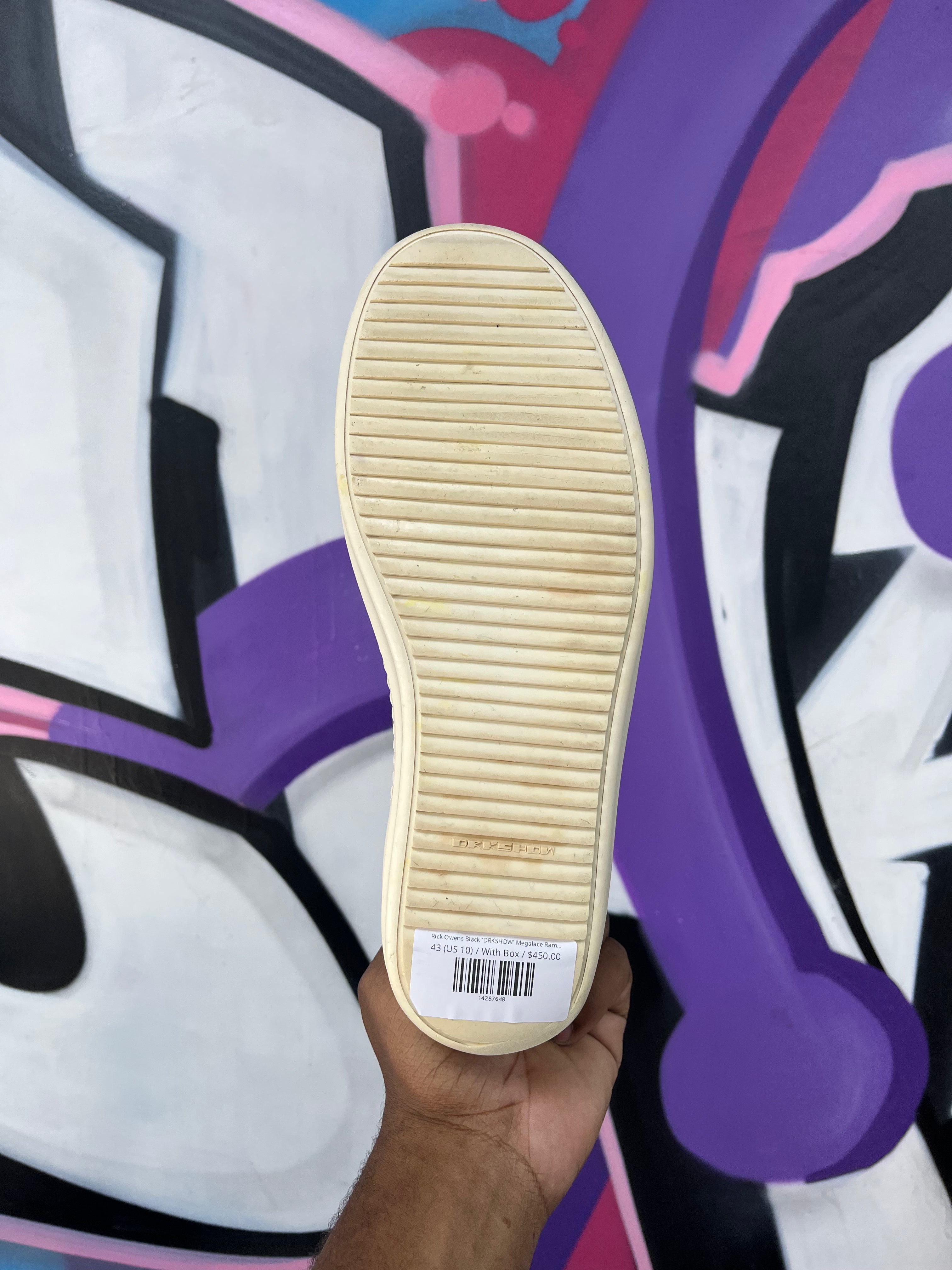 Rick Owens Black 'DRKSHDW' Megalace Ramone High Sneakers
