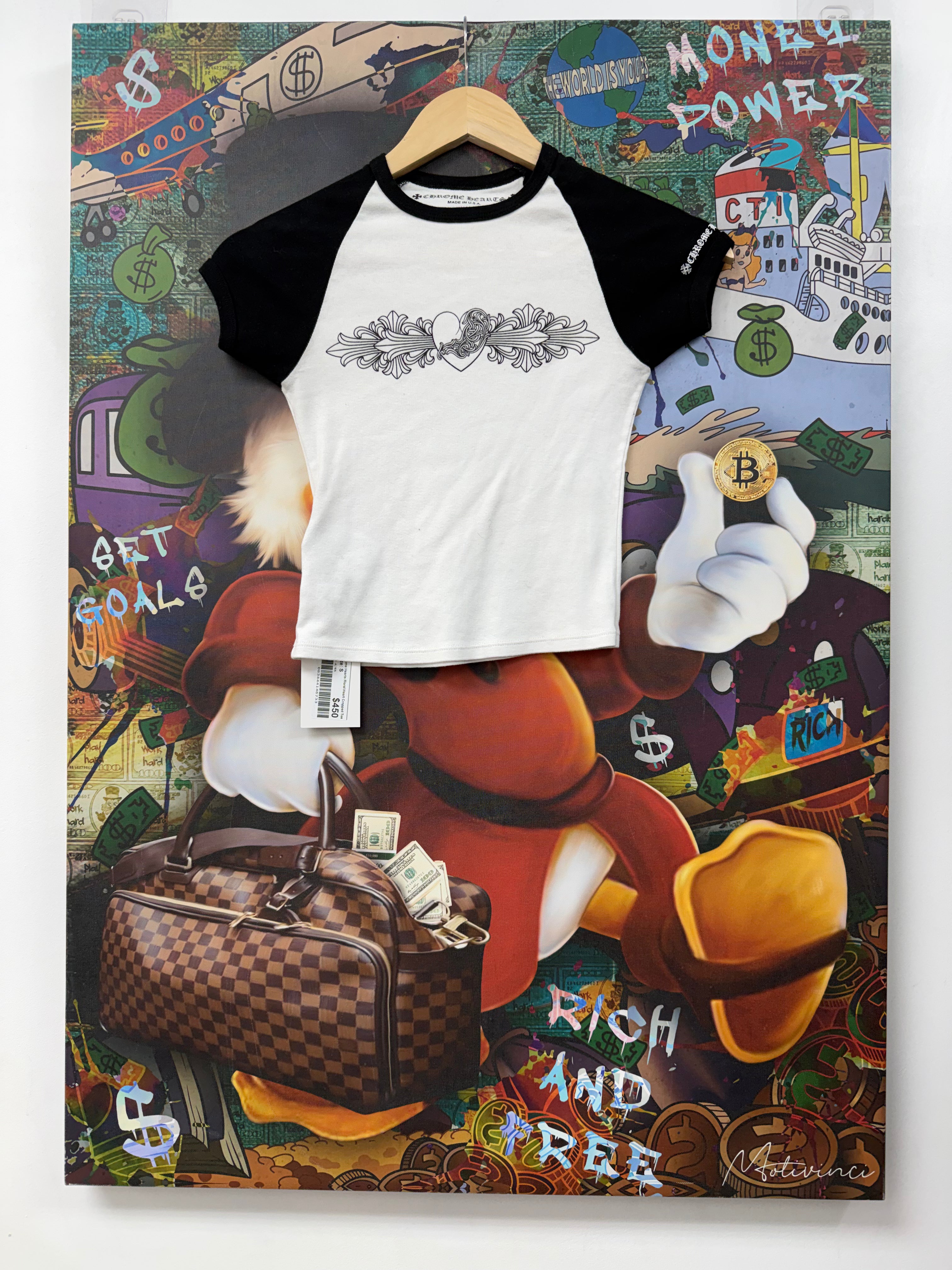 Chrome Hearts Floral Heart Cropped Tee