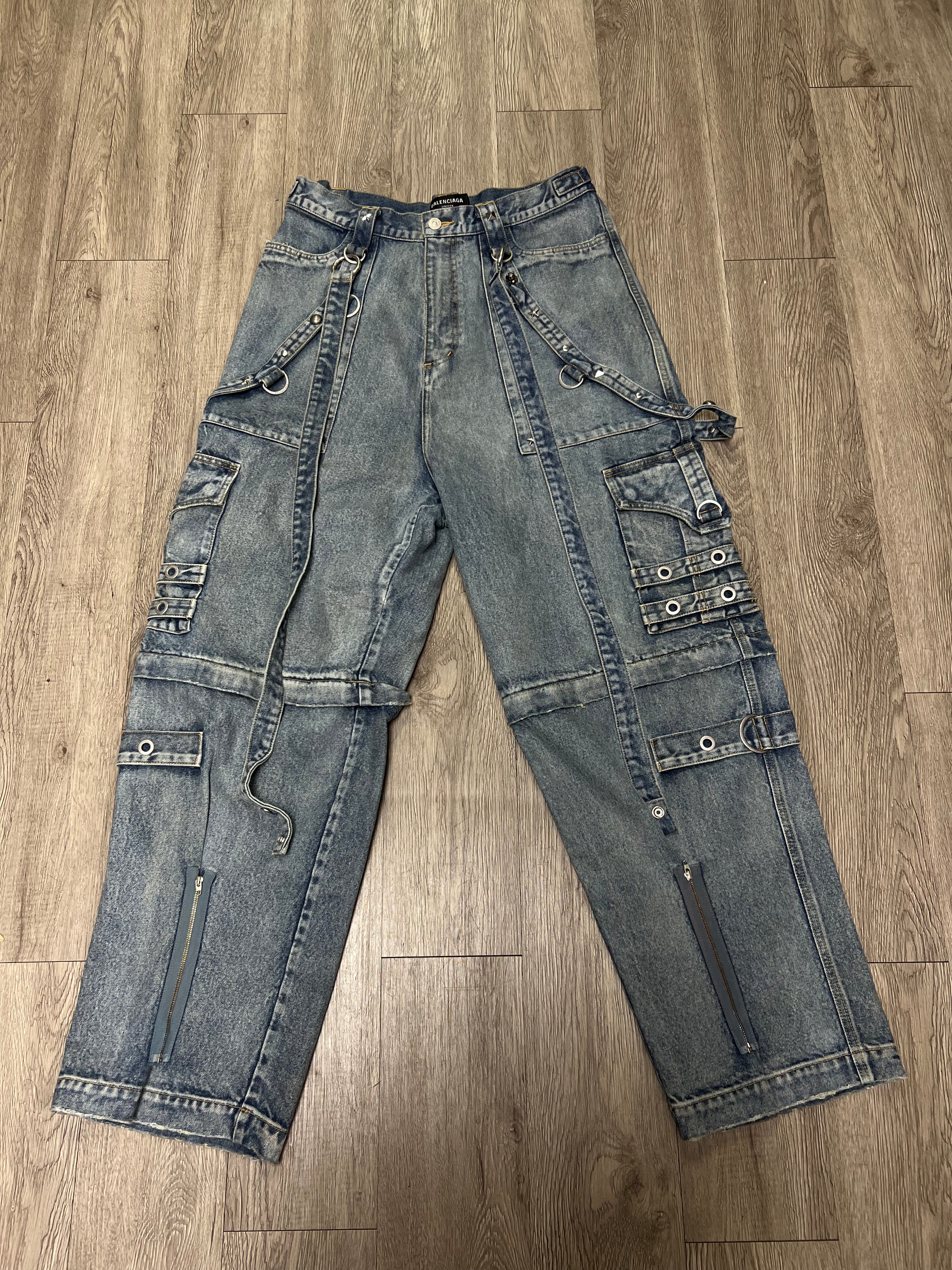 Balenciaga Raver Denim Cargo Jeans