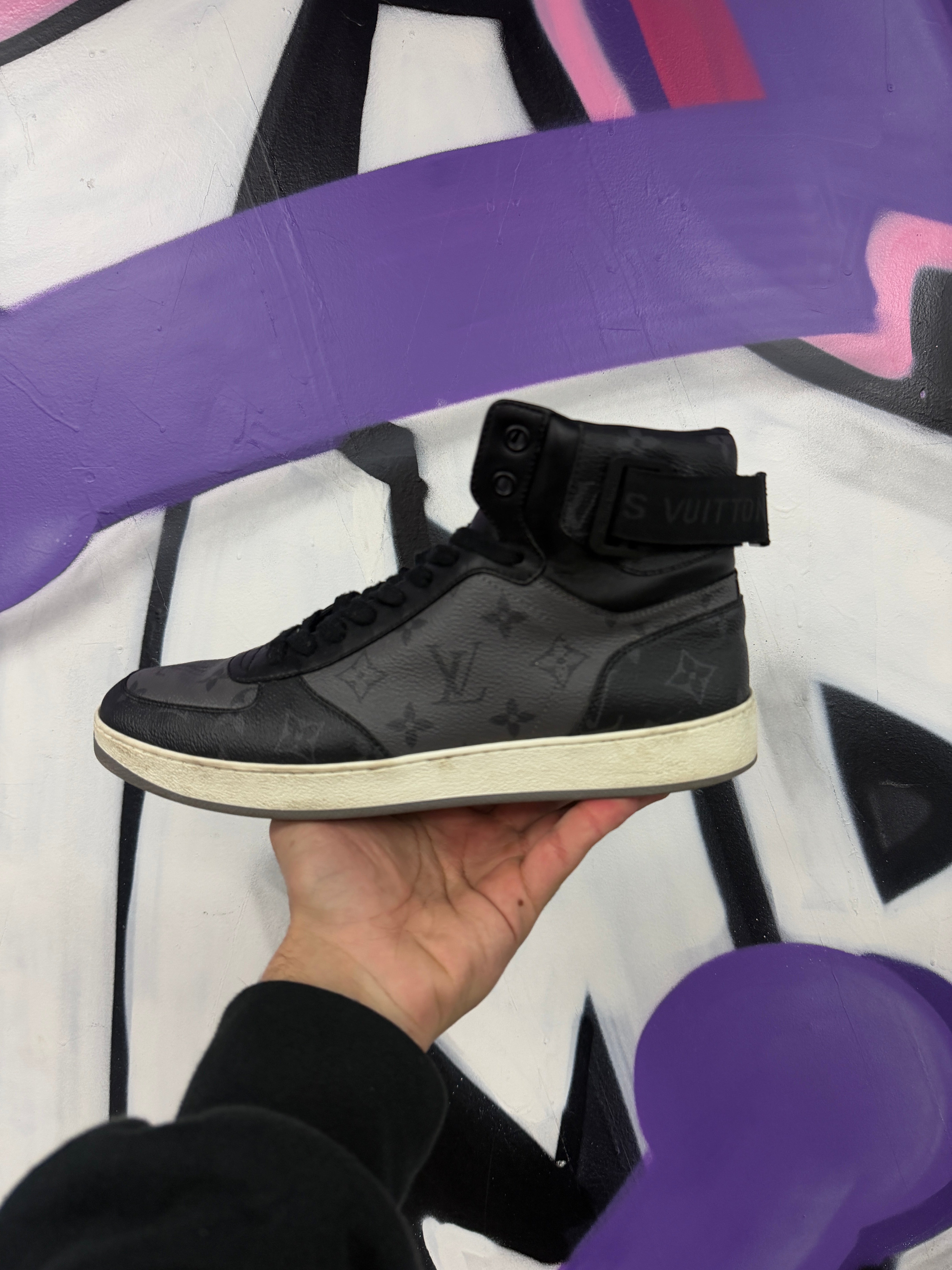 Louis Vuitton Black Monogram High Top Sneakers