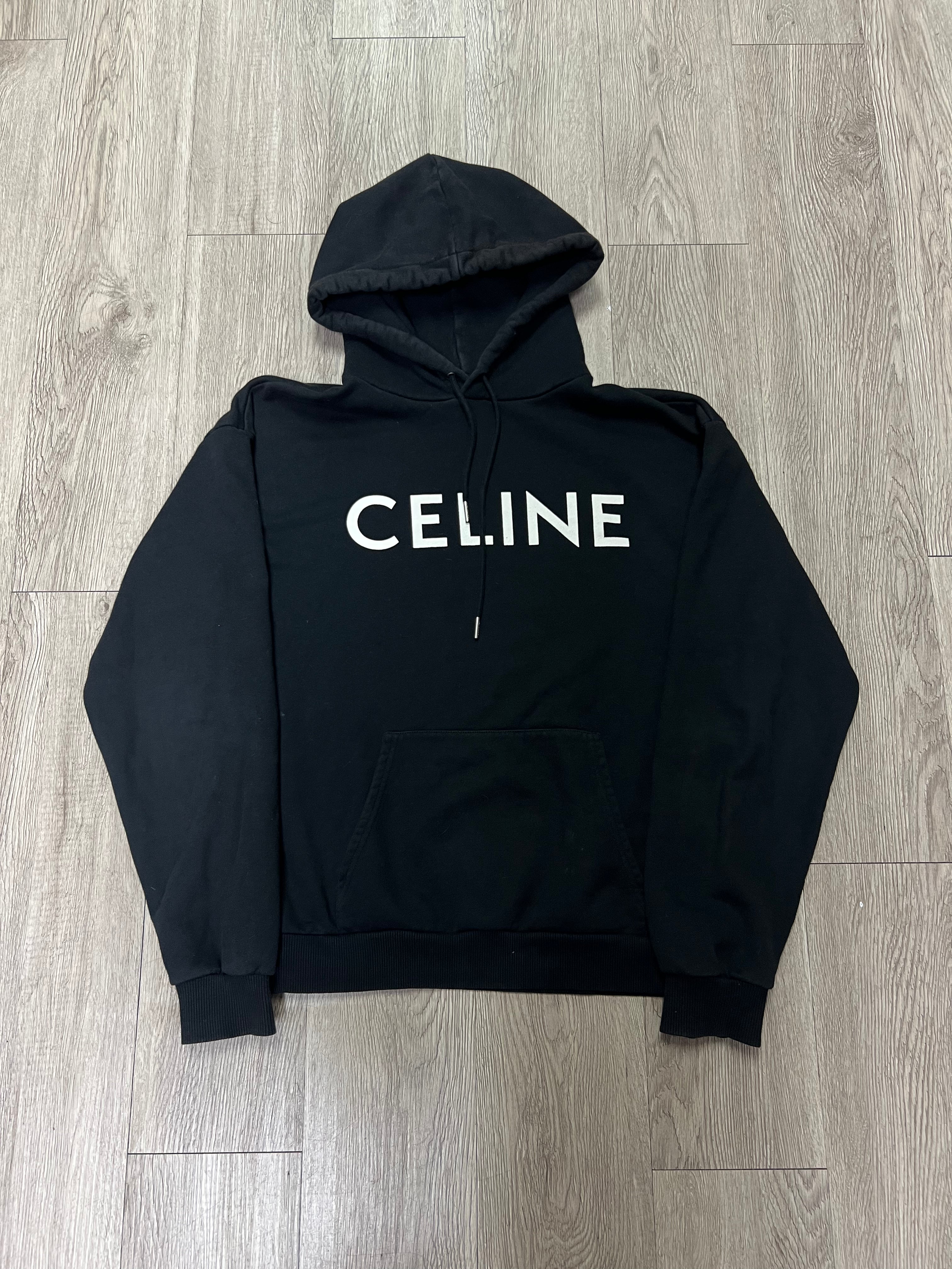 Celine Black White Spellout Hoodie