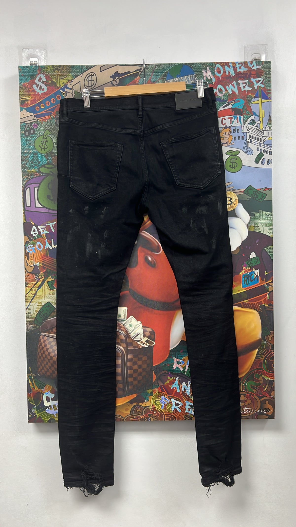 Purple Brand Black Paint Splatter Jeans