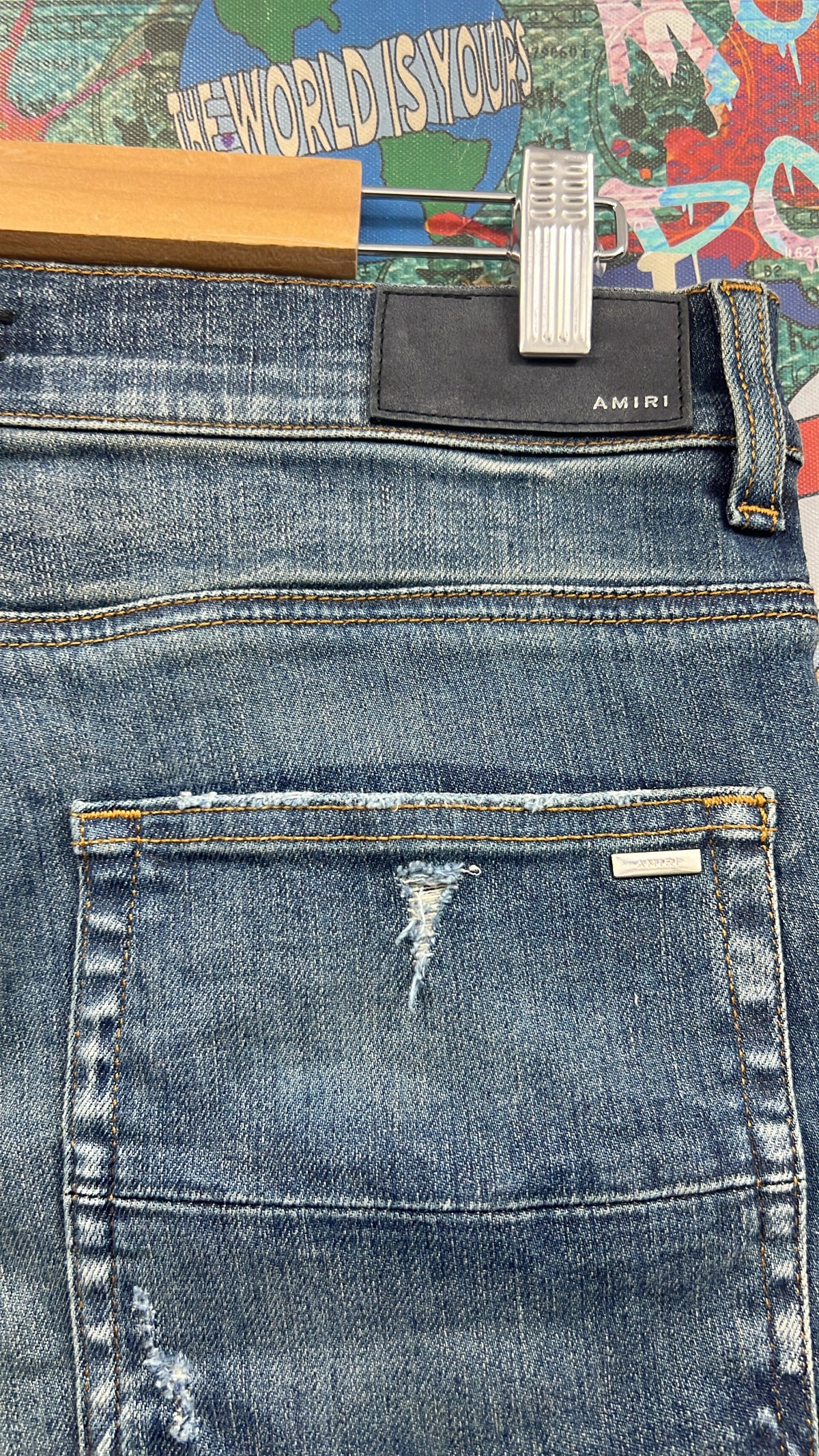 Amiri Dark Wash Shotgun Jeans