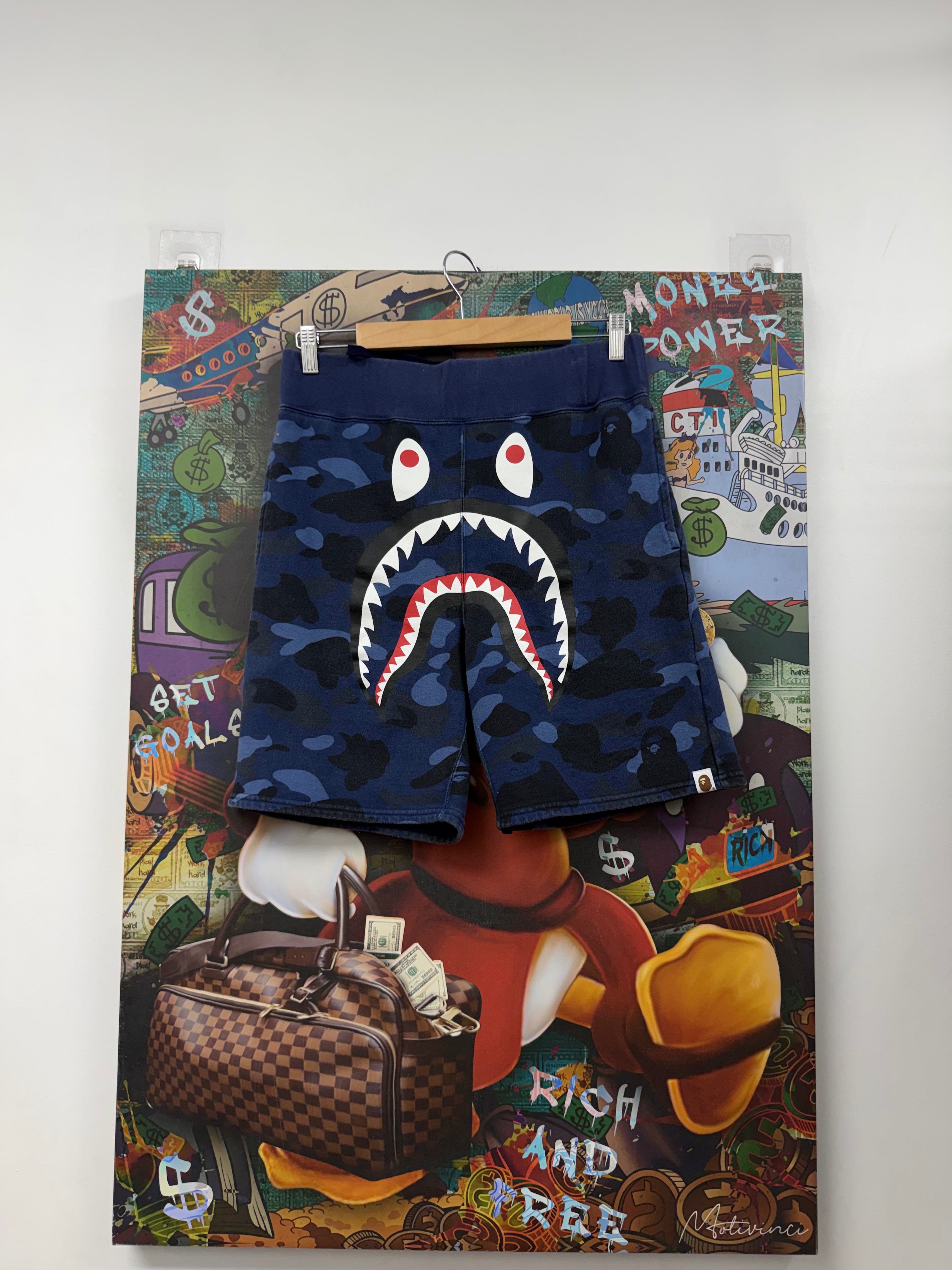 BAPE Blue Shark Camo Shorts