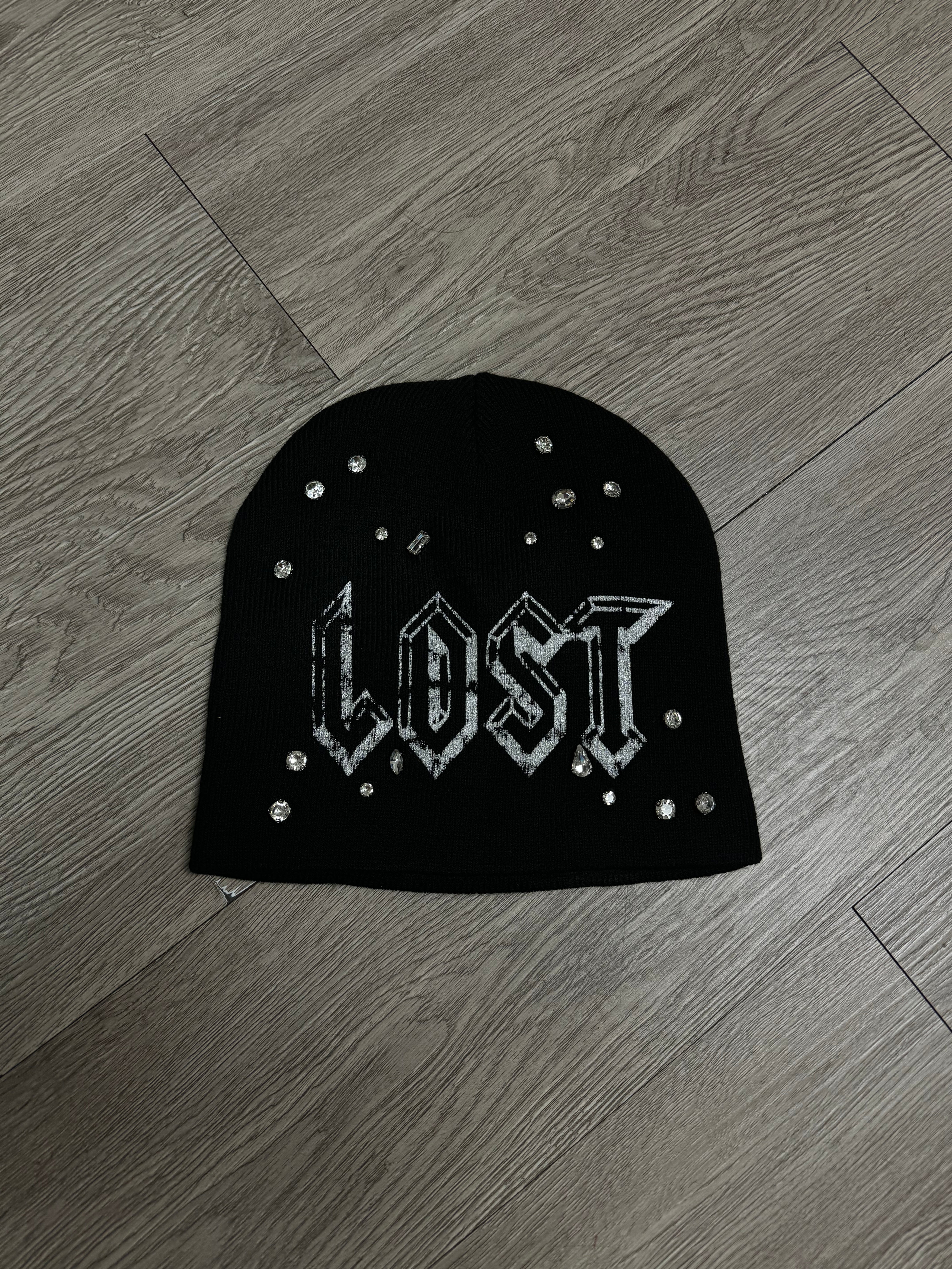 Lost Intricacy 'Gemstone' Black & White Beanie