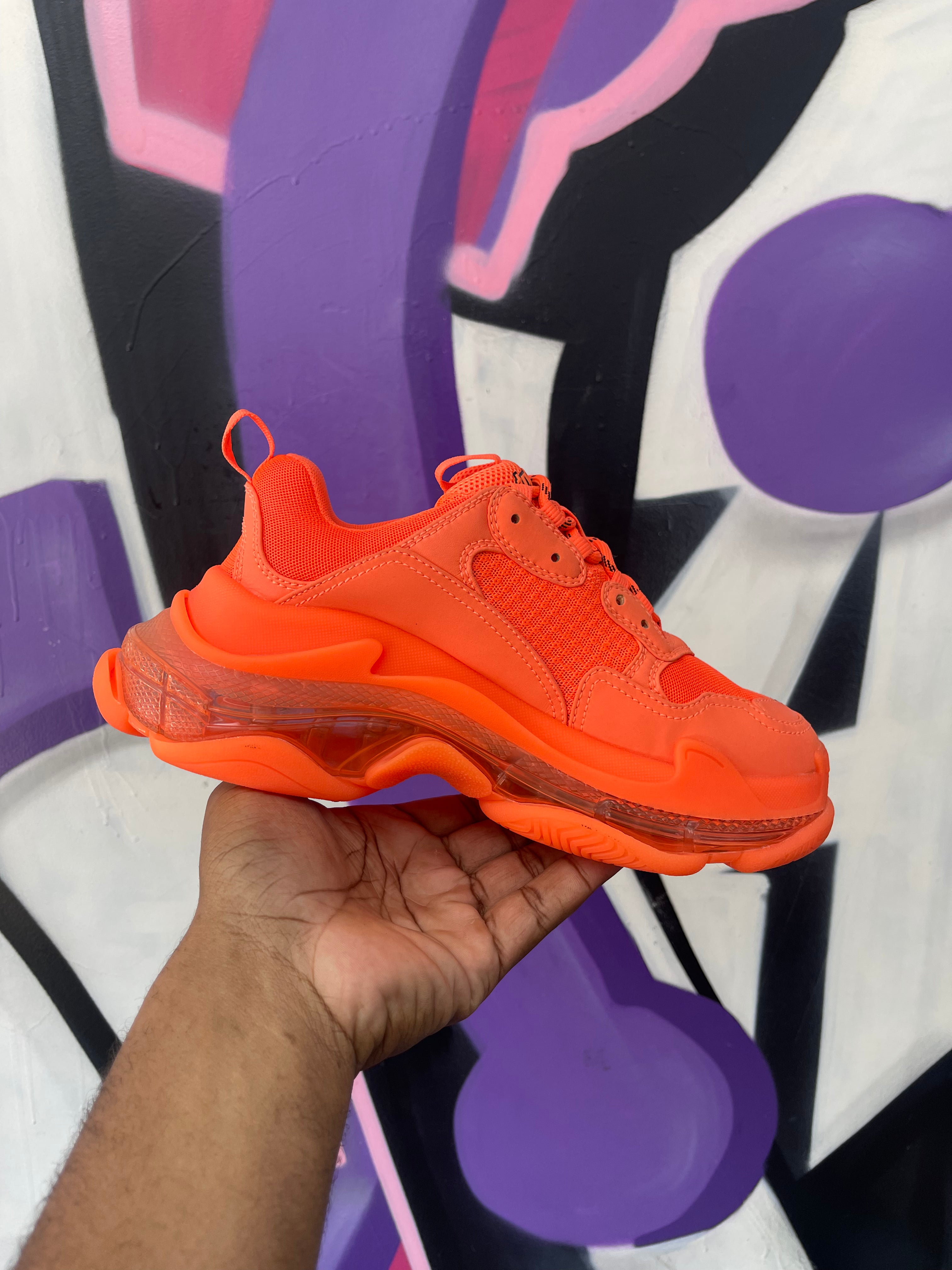 Balenciaga Triple S Orange Used 38 With Box