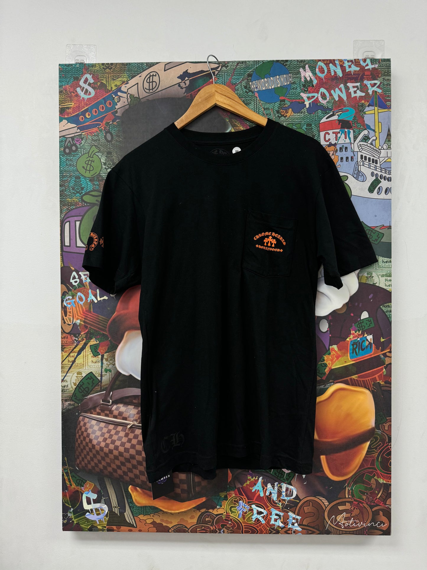 Chrome Hearts Tee Black Orange 3 Cross New Medium N/A