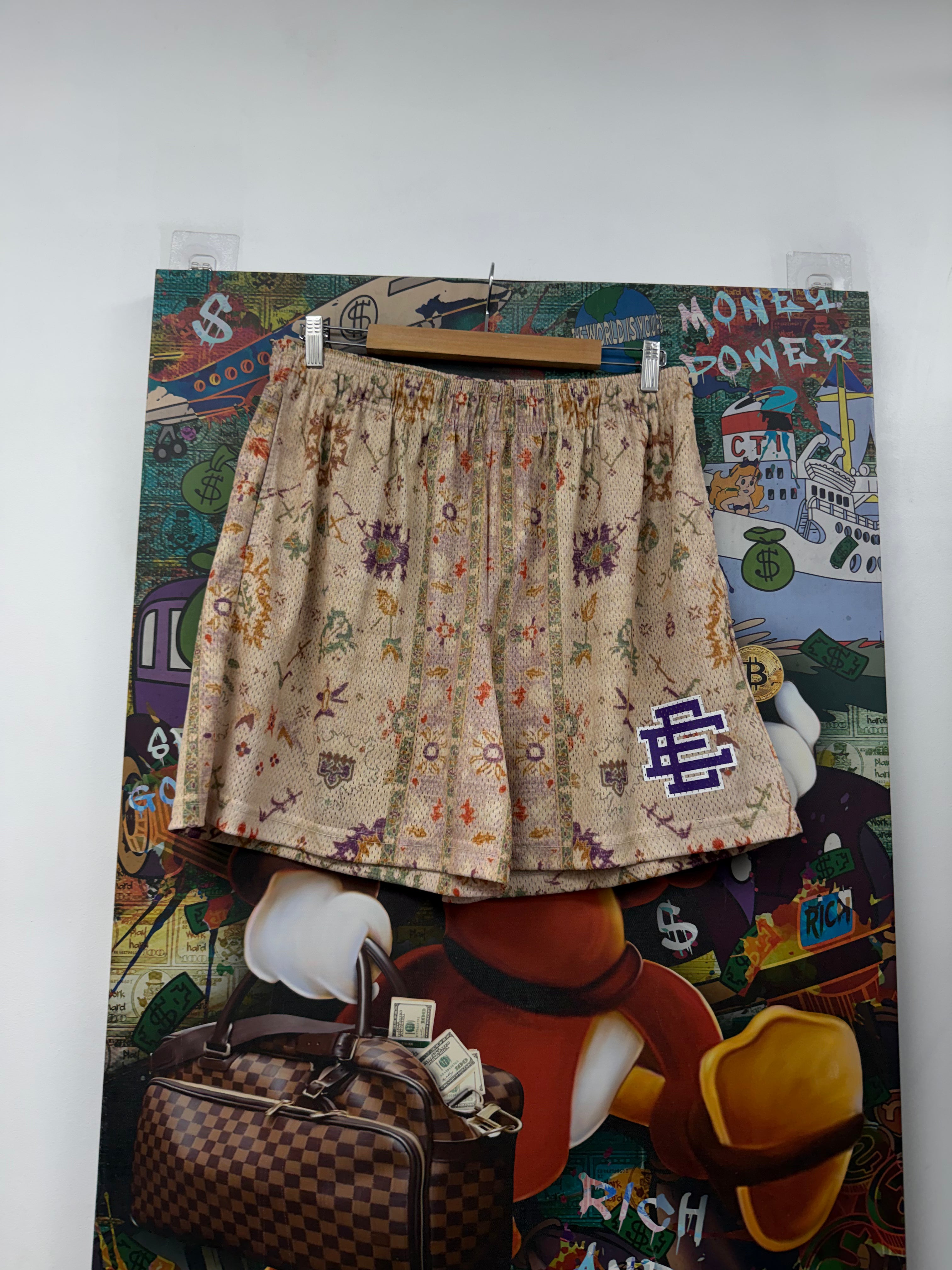 Eric Emanuel Purple Persian Rug Shorts