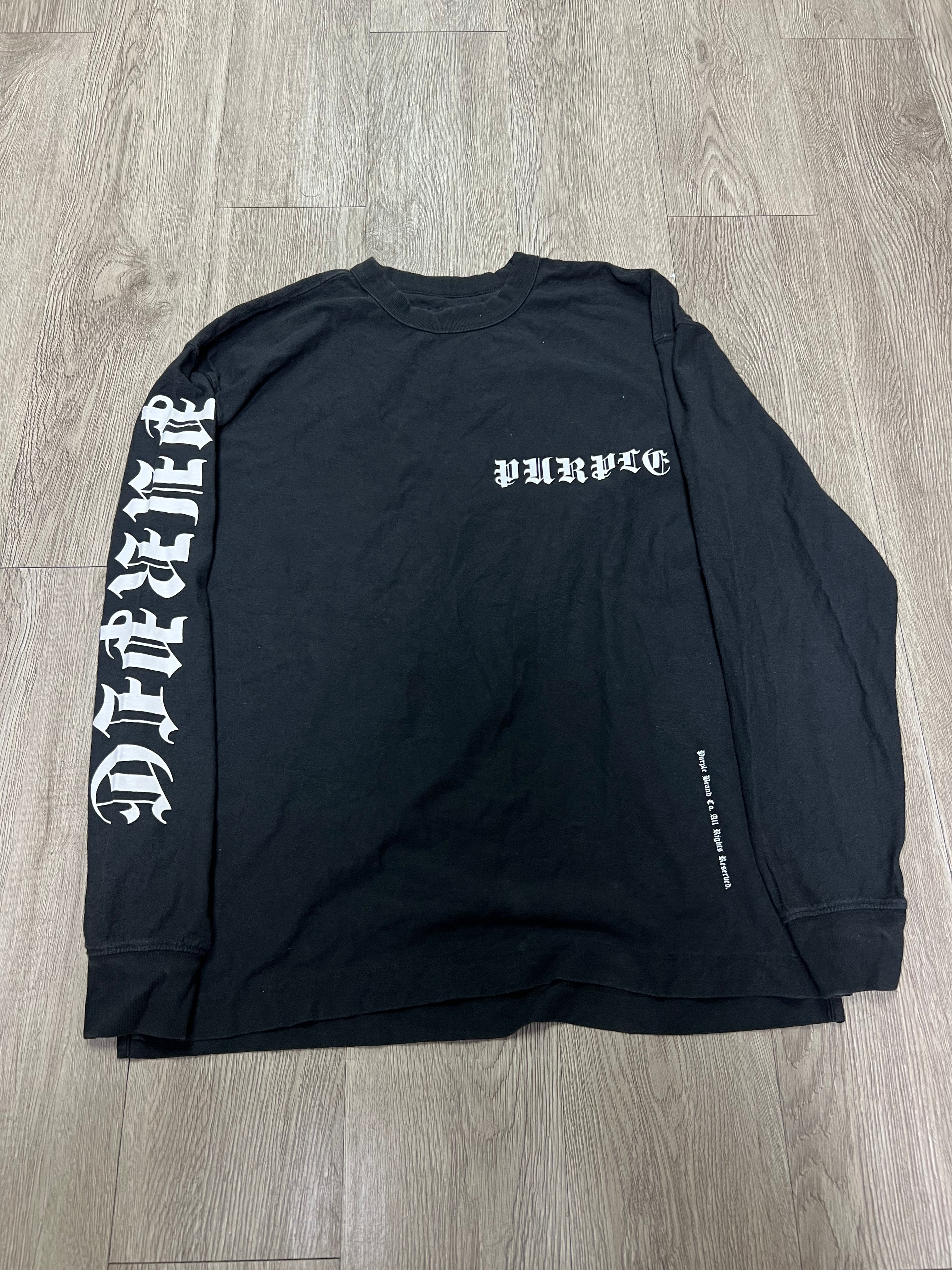 Purple Brand Black Old English Long Sleeve