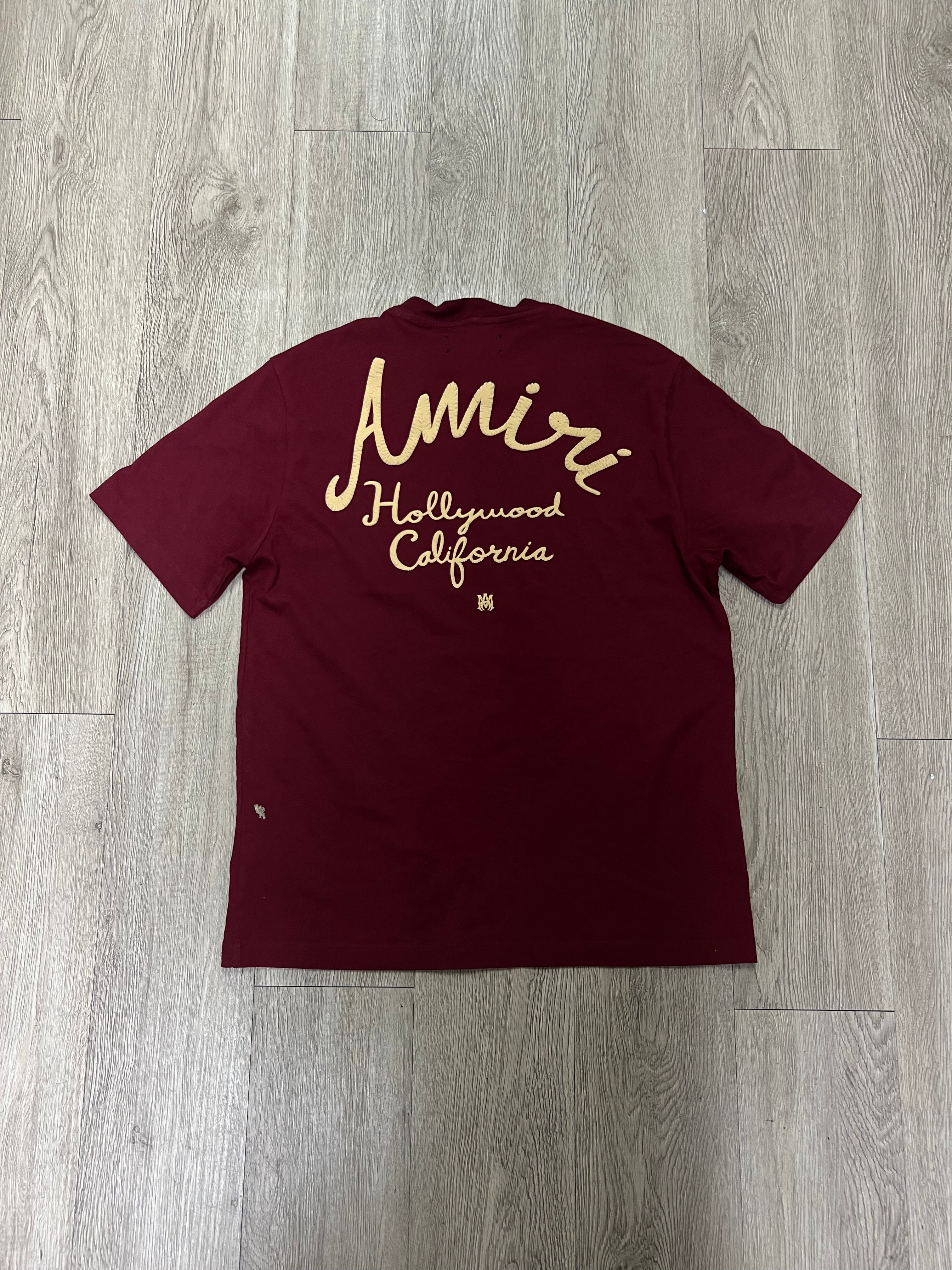 Amiri Burgundy Cream Hollywood Tee