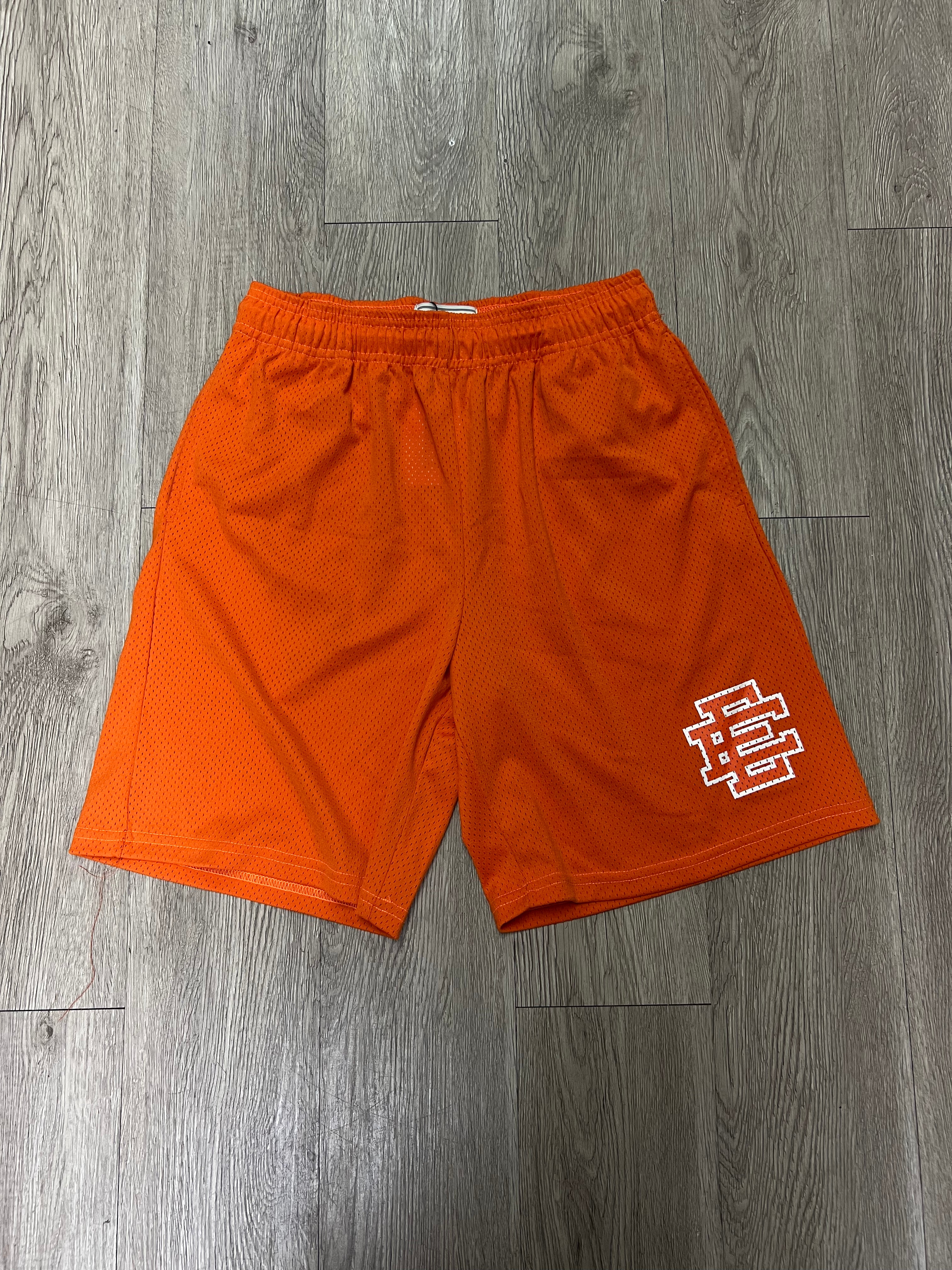 Eric Emanuel Baggy Orange White Outline Shorts