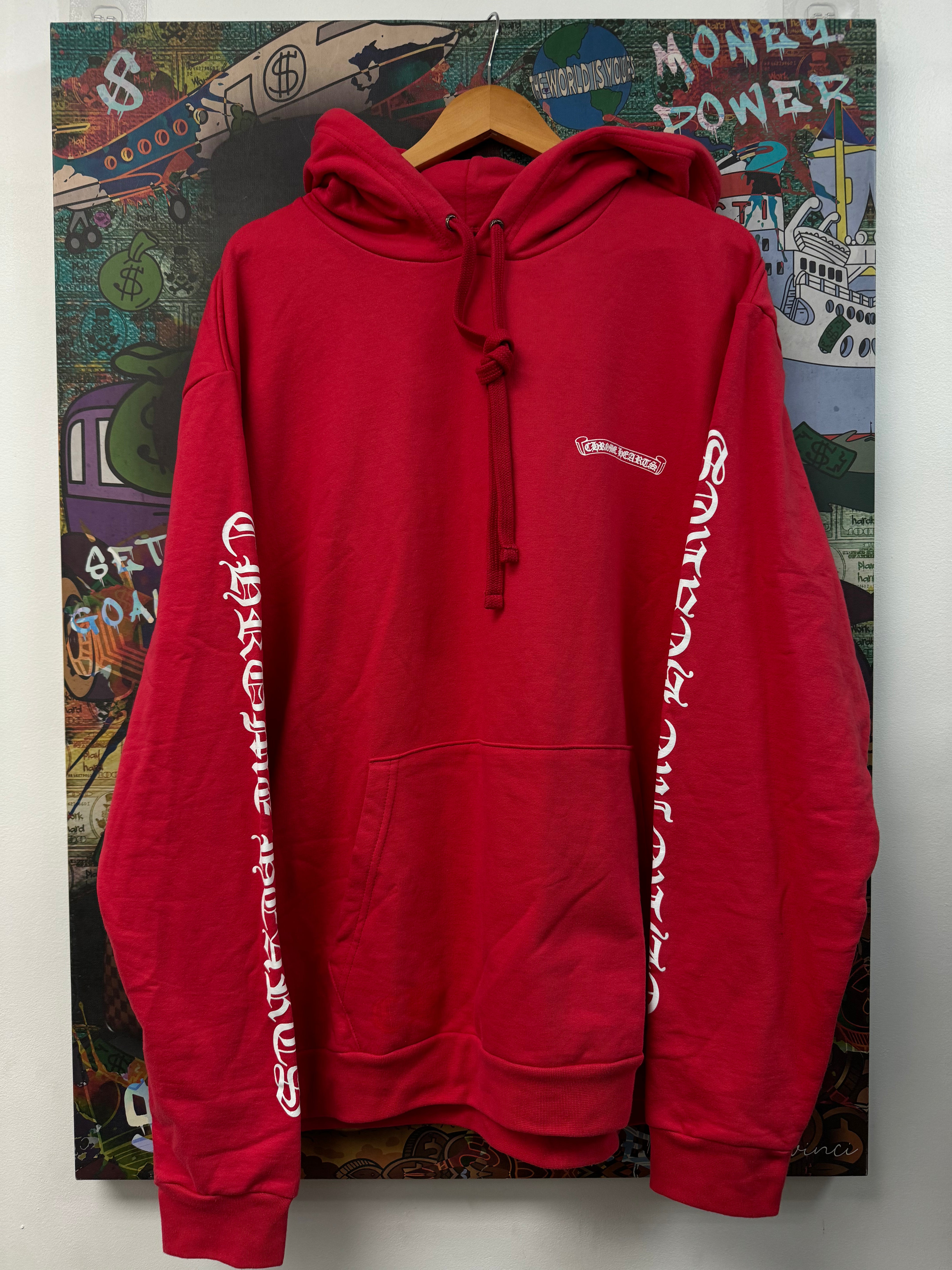 Chrome Hearts Red Scroll Logo Hoodies