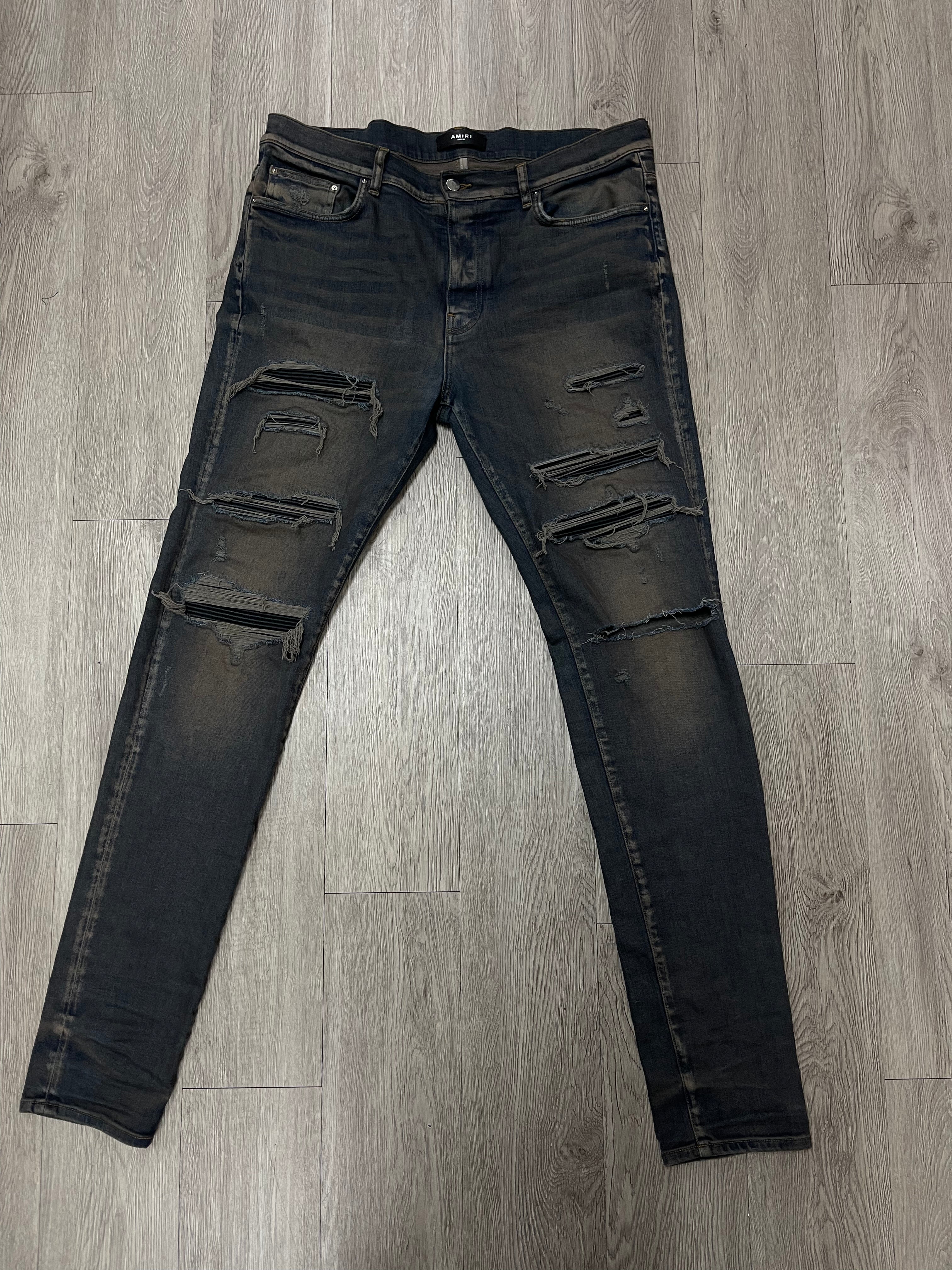 Amiri Rust Black Thrasher Patch Jeans