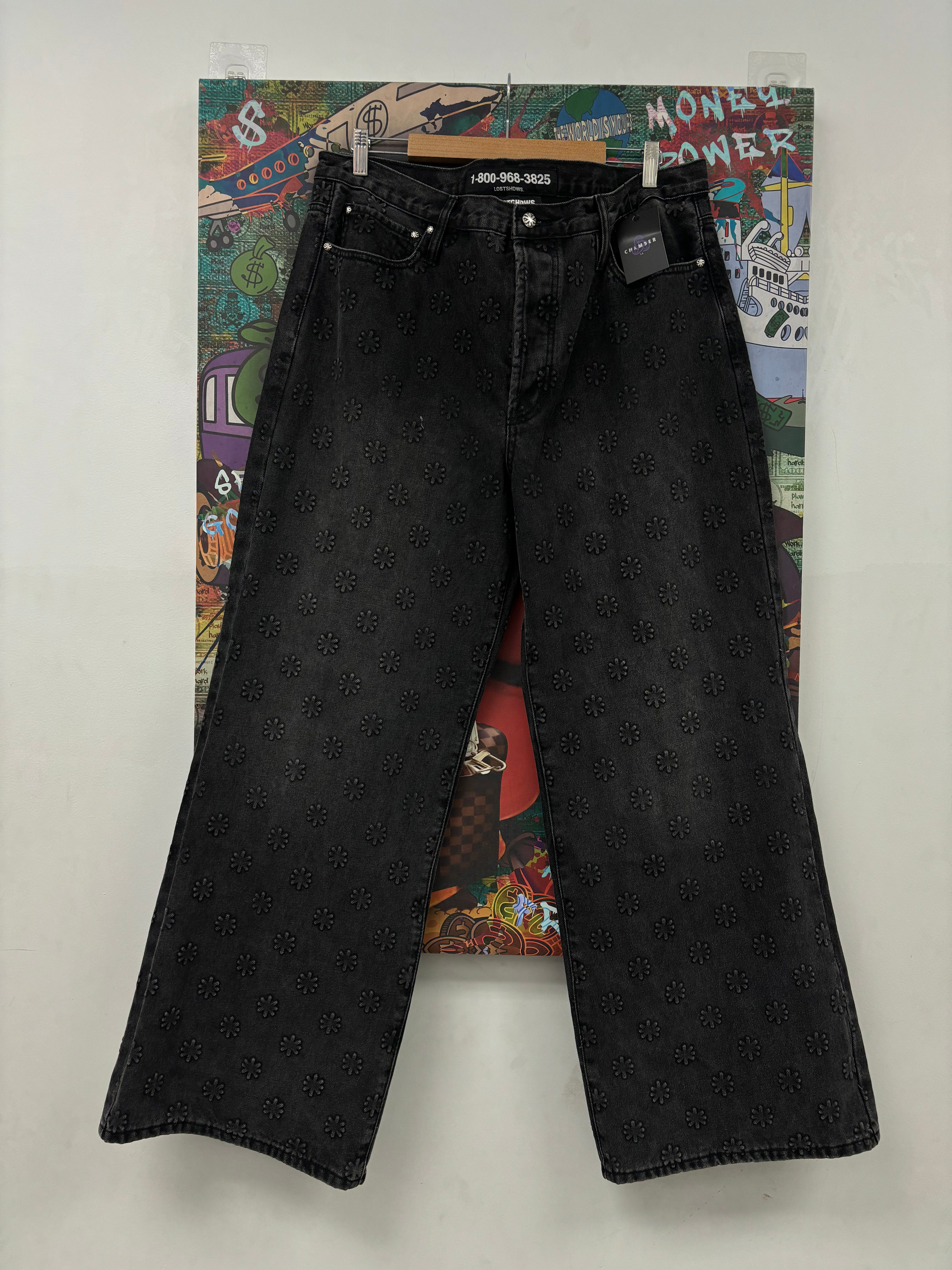 LOSTSHDWS Embossed Denim Grey Like New 36