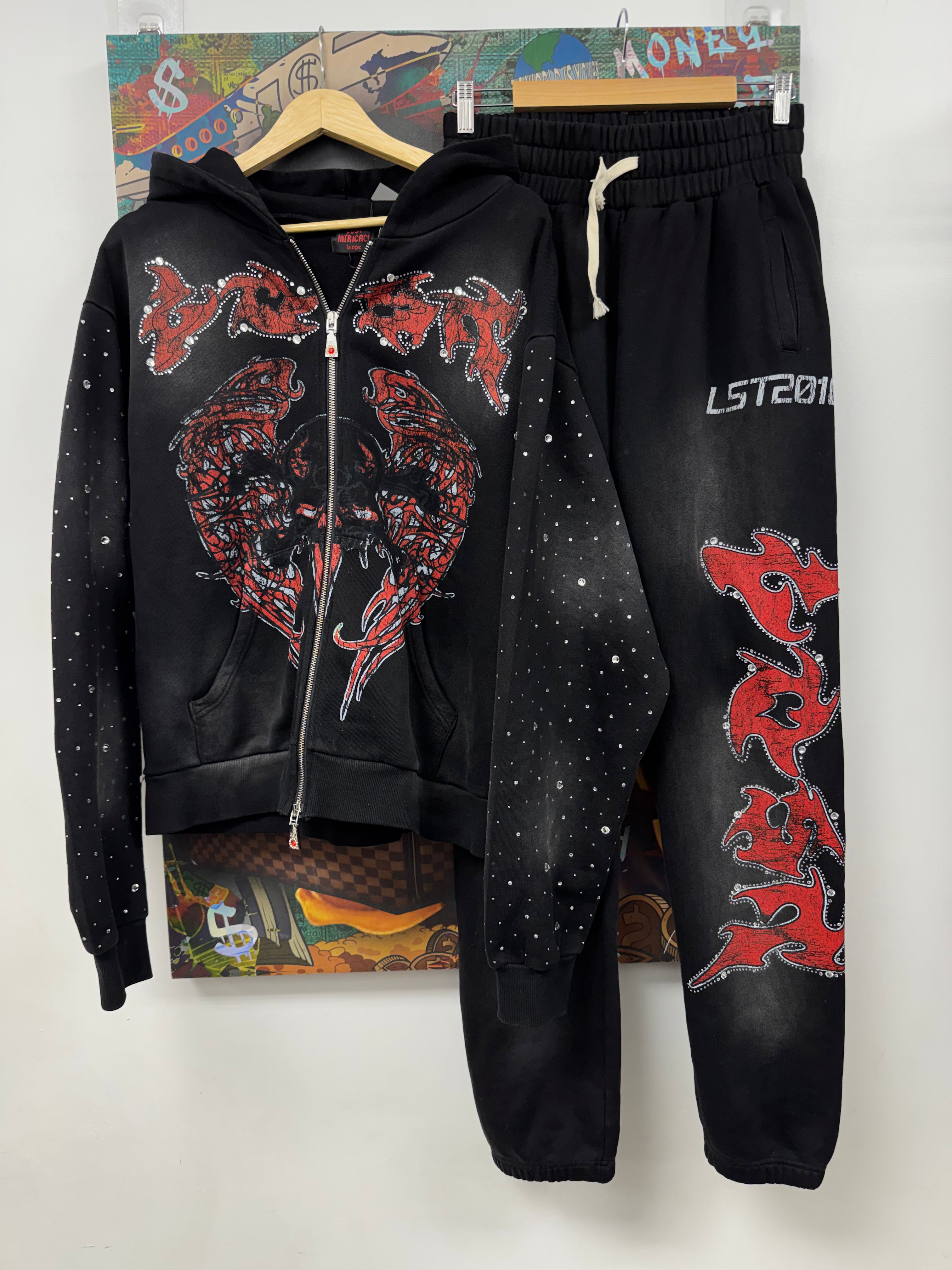 Lost Intricacy Black Wings Sweatsuit