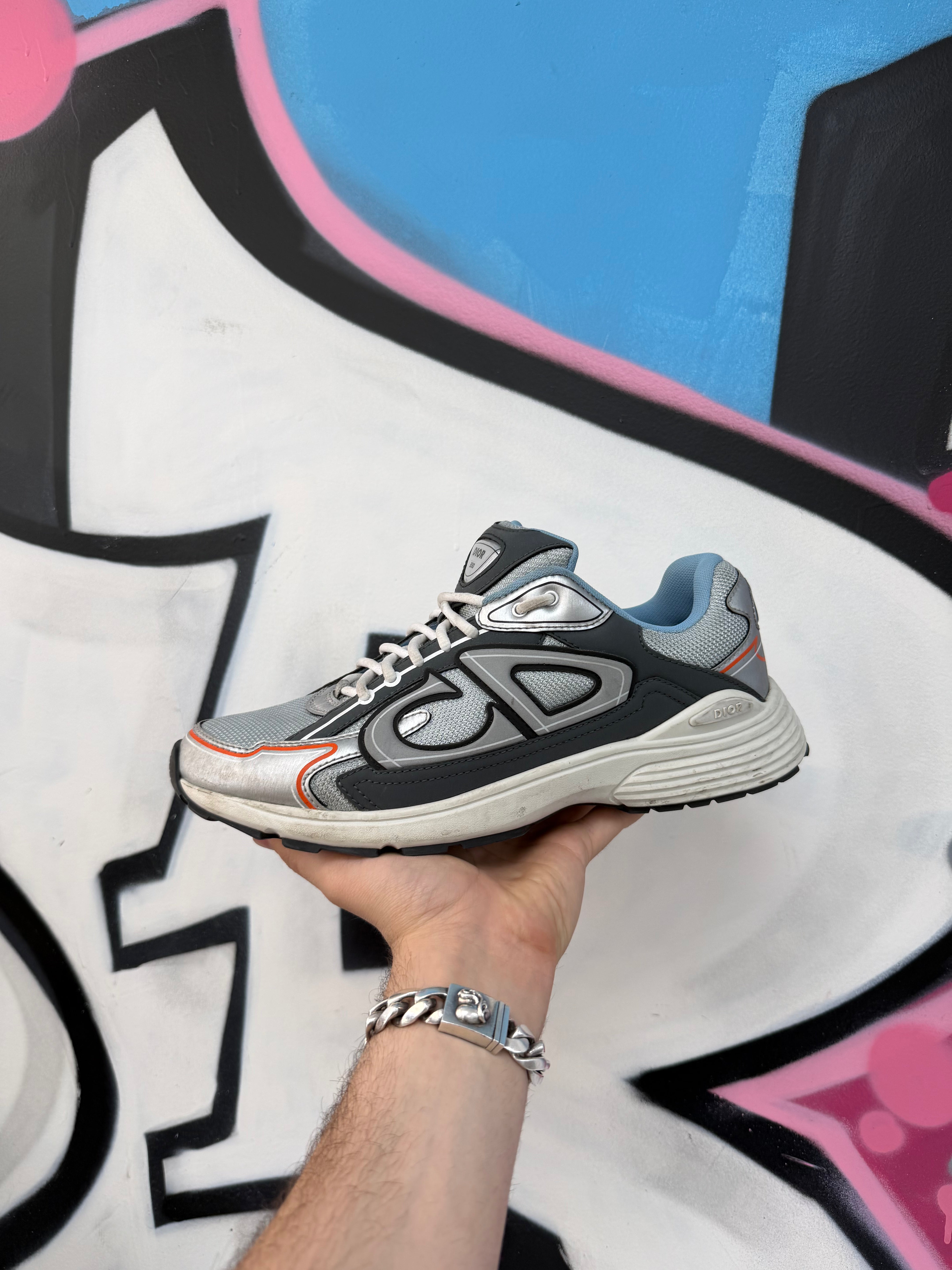 Dior Blue Silver Orange B30 Sneakers