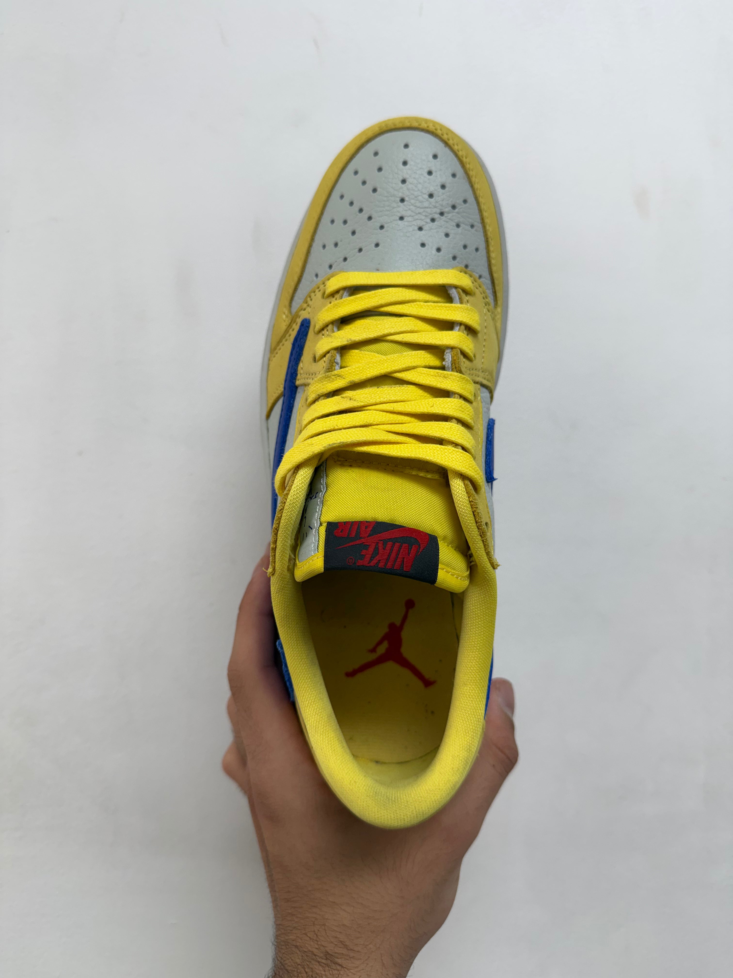 Jordan 1 Low Travis Scott Canary Yellow Sneakers