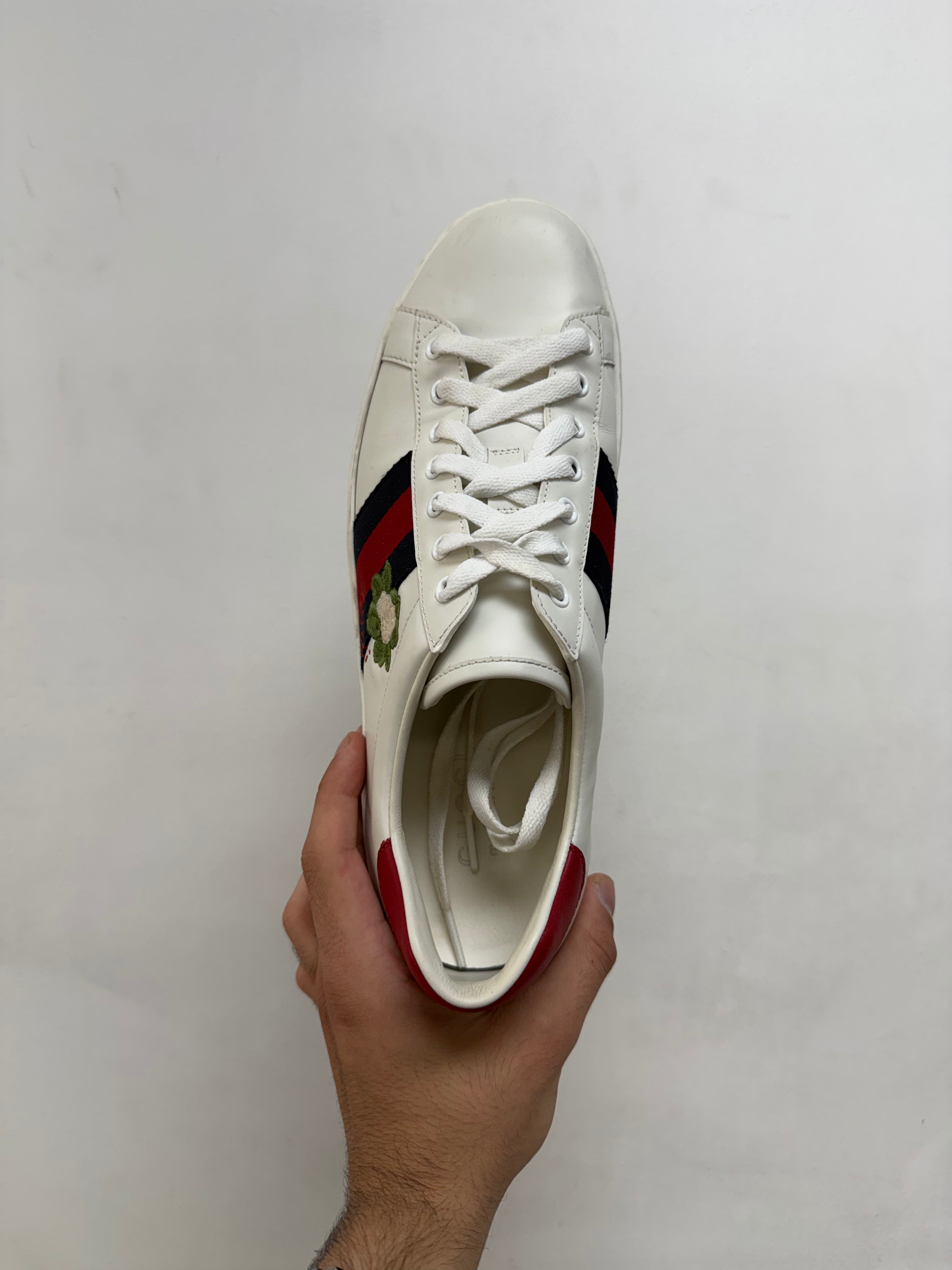 Gucci White Navy Red Anchor Ace Sneakers