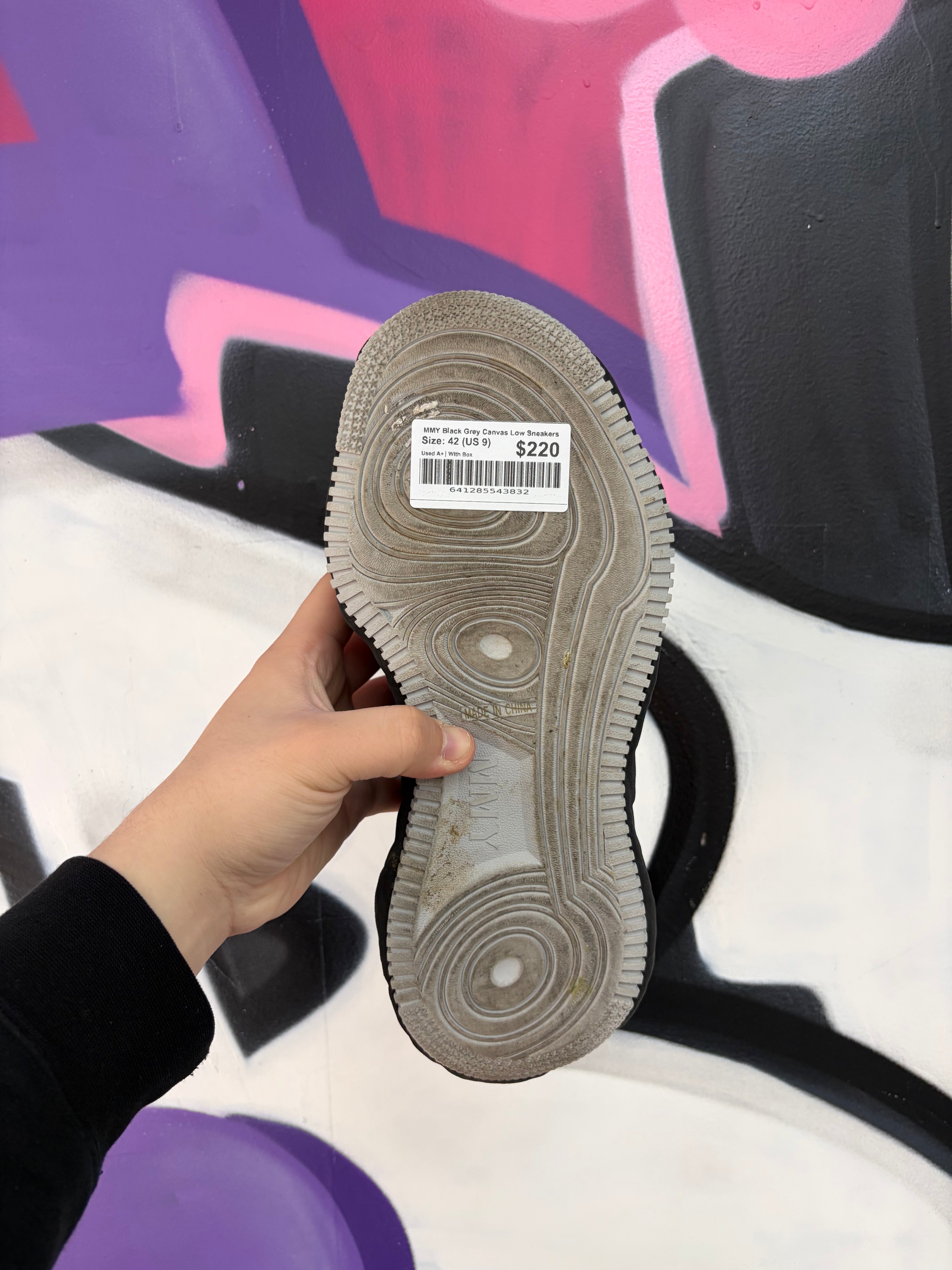 MMY Black Grey Canvas Low Sneakers