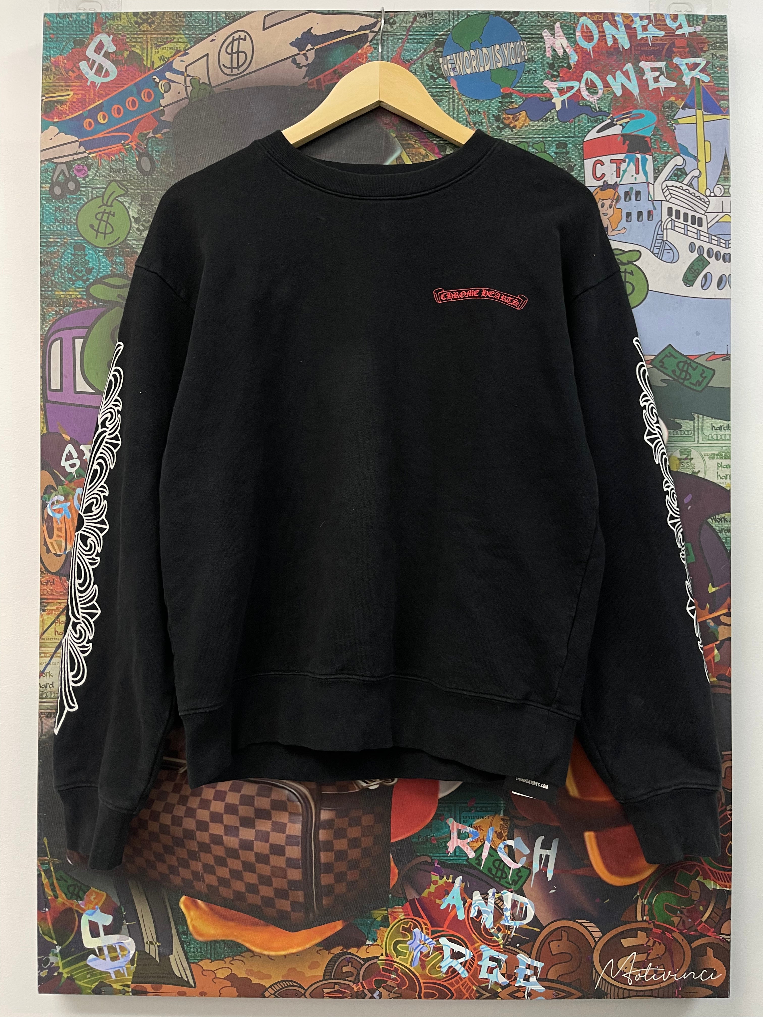 Chrome Hearts Black Mattyboy Chomper Crewneck