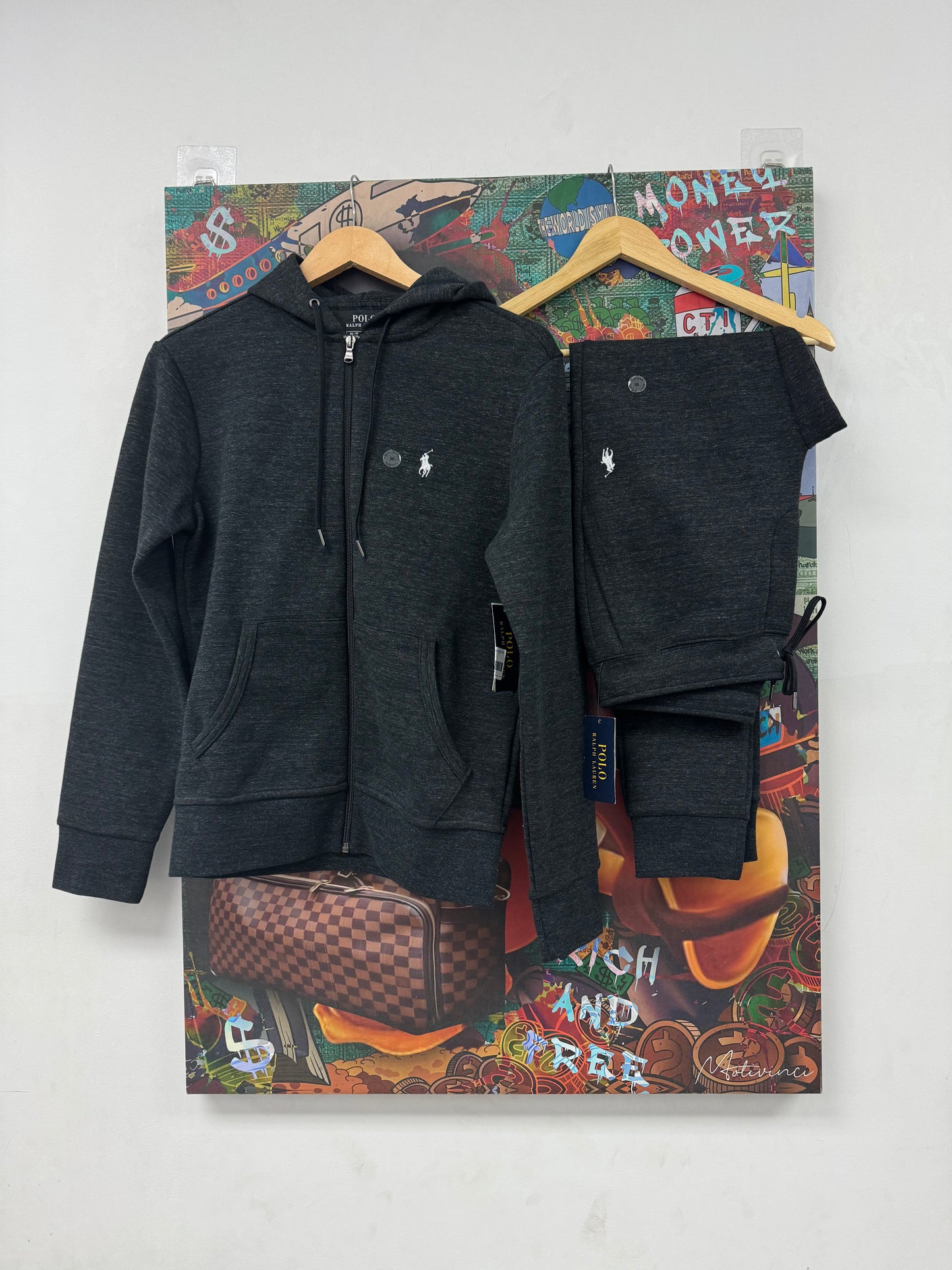 Polo Tech Sweatsuit Charcoal New XS With Tags