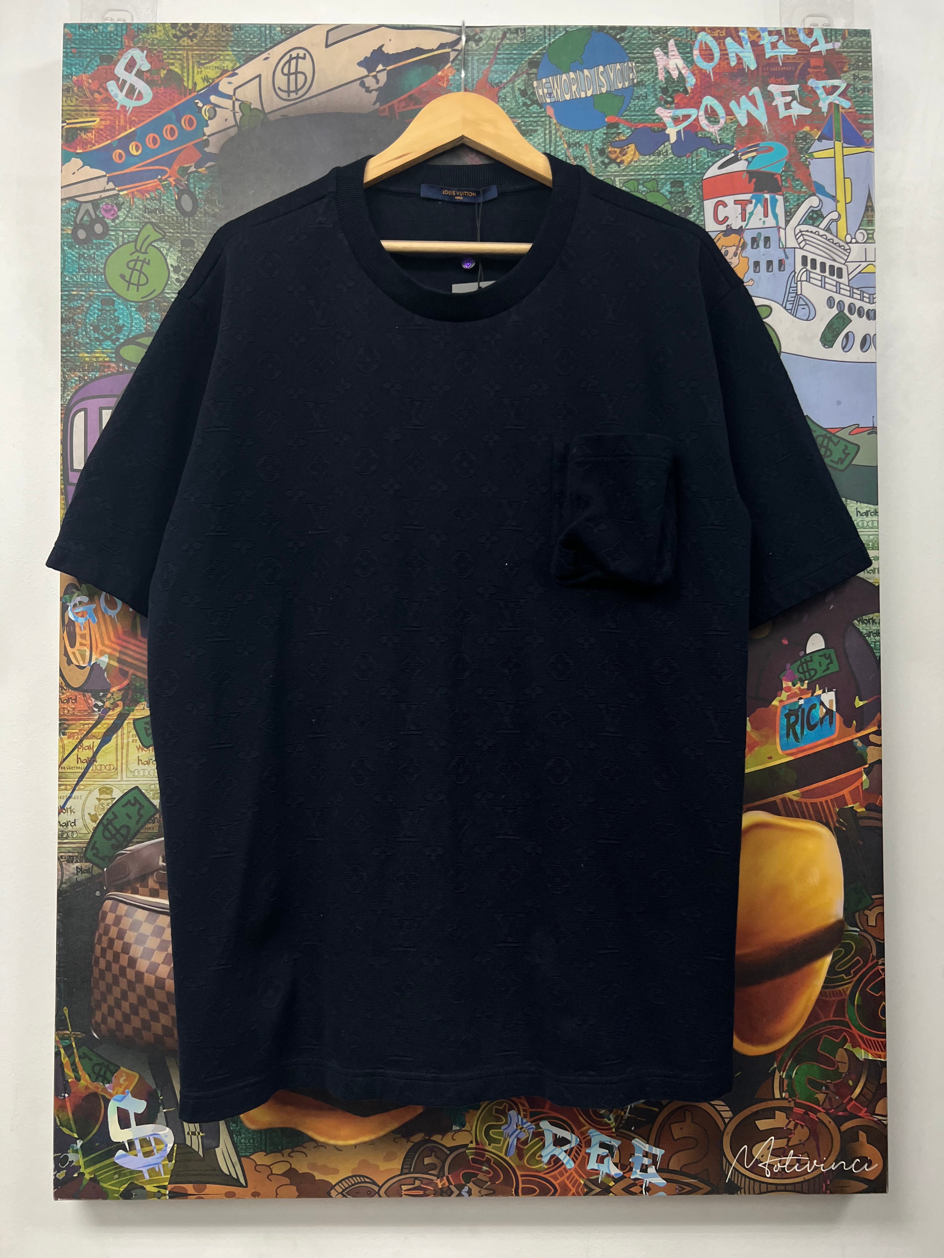 Louis Vuitton Navy 3D Monogram Pocket Tee