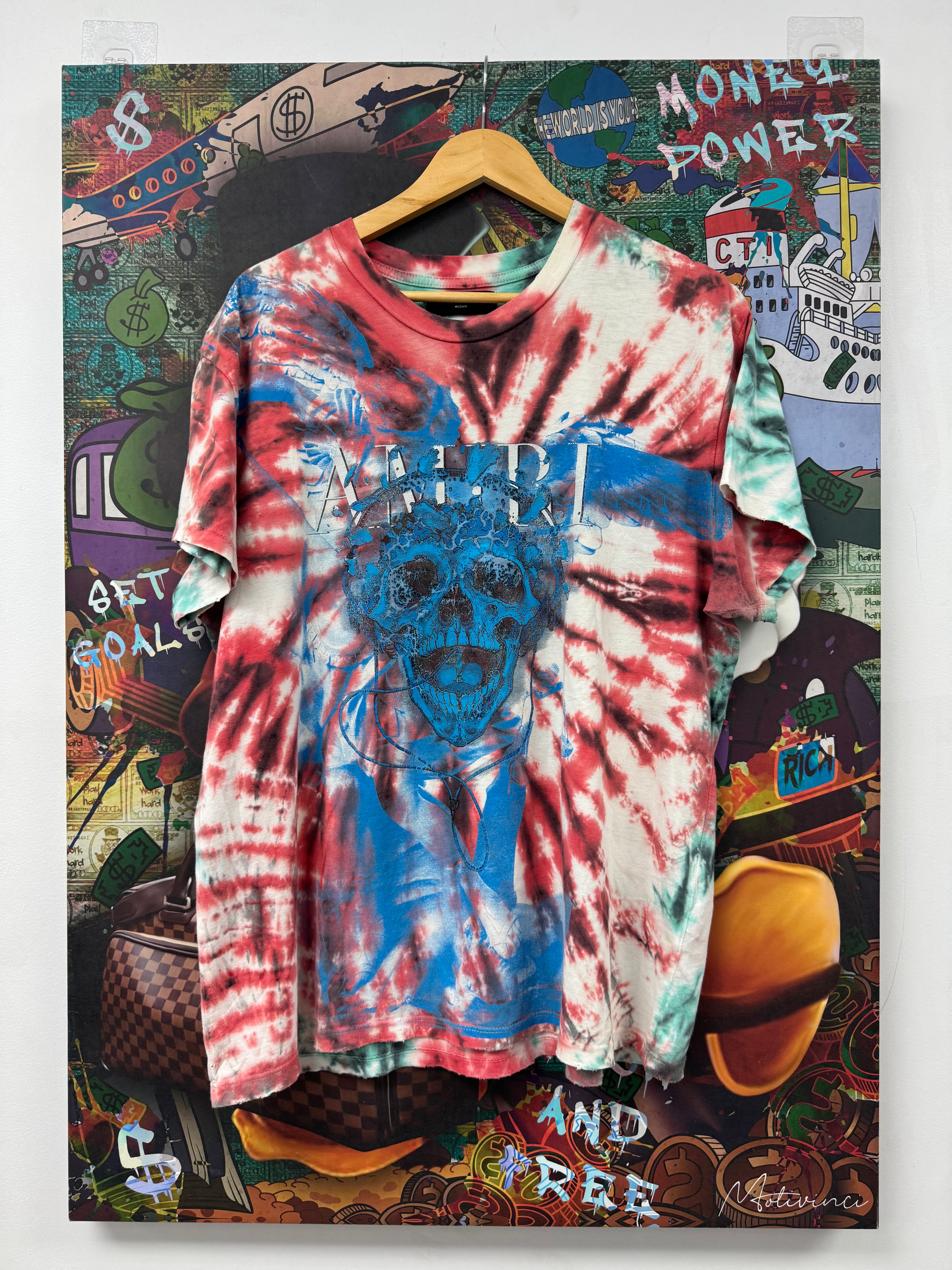Amiri Tie Dye Skull Tee Used Medium