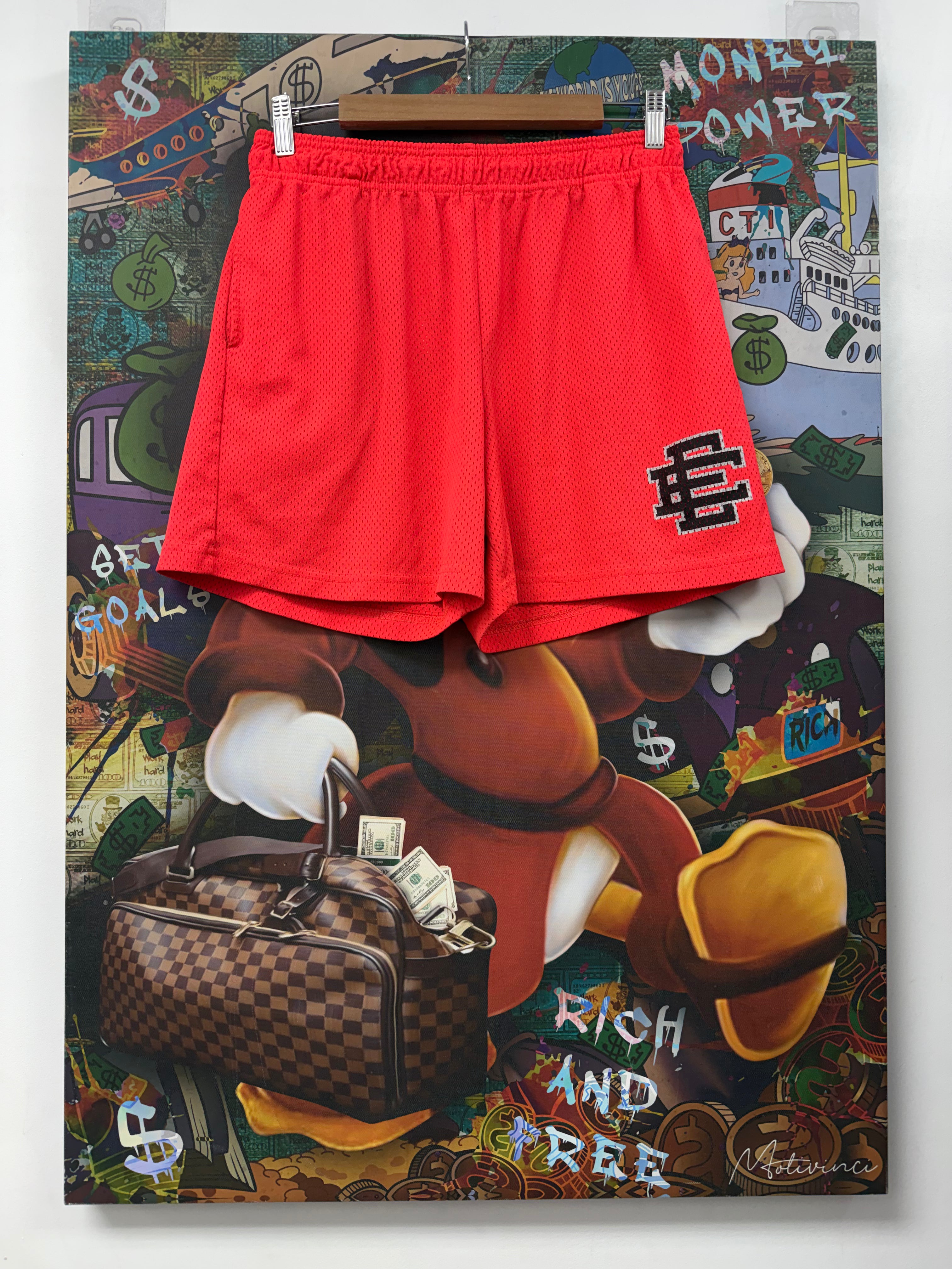 Eric Emanuel Red Black Shorts