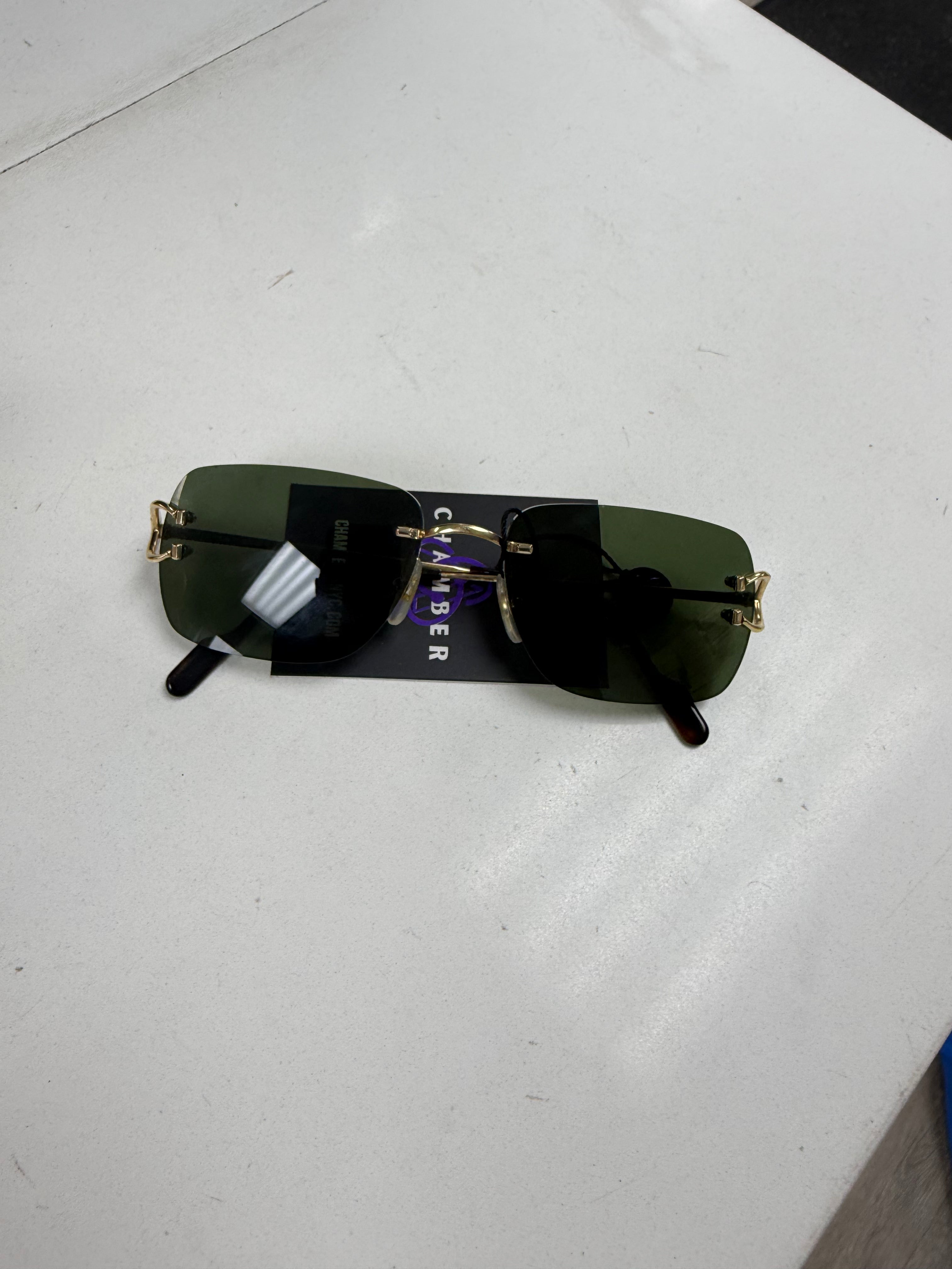 Cartier Gold & Green Lens C-Decor Sunglasses