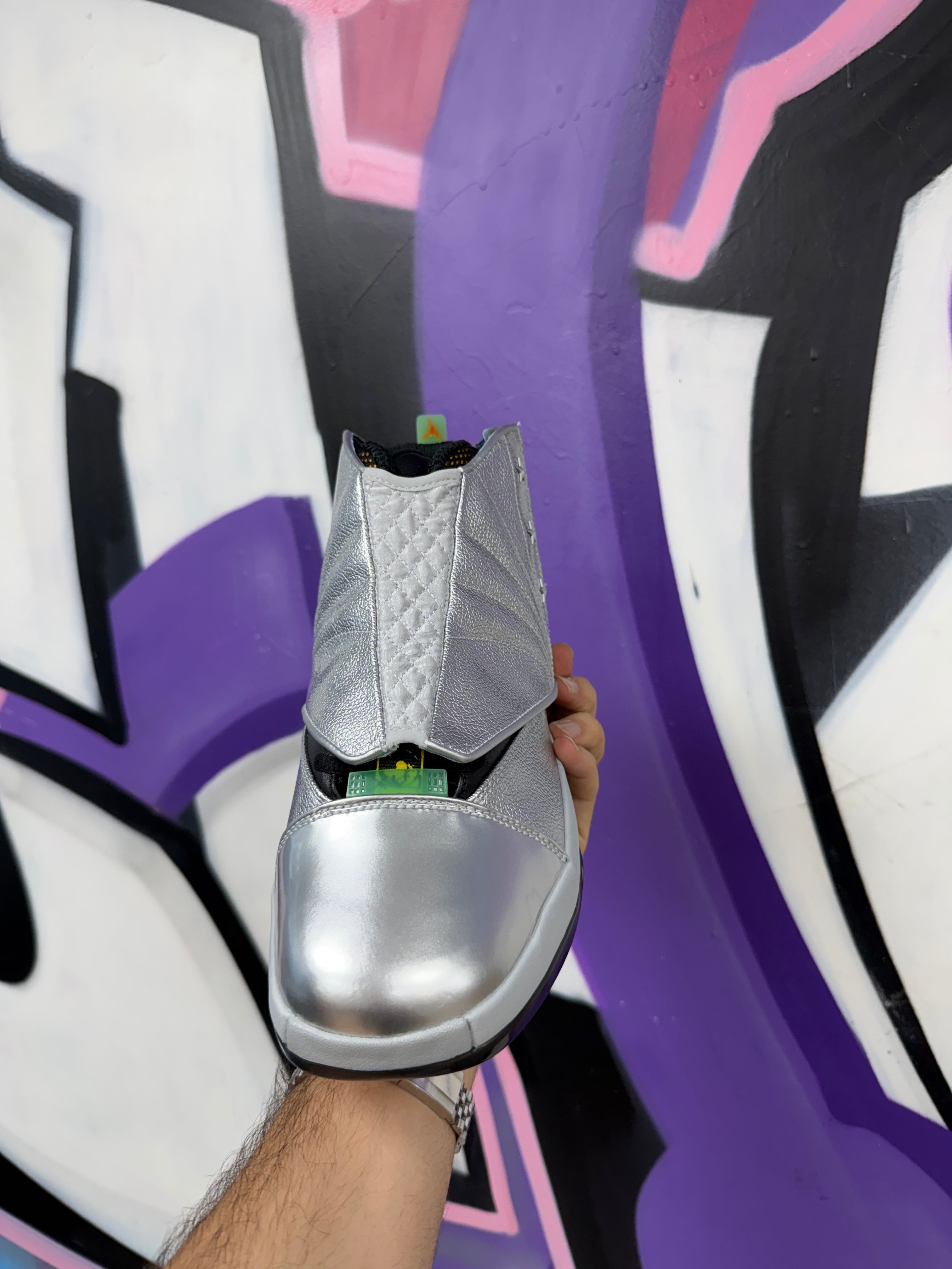 Jordan 16 FTY Metallic Silver Sneakers