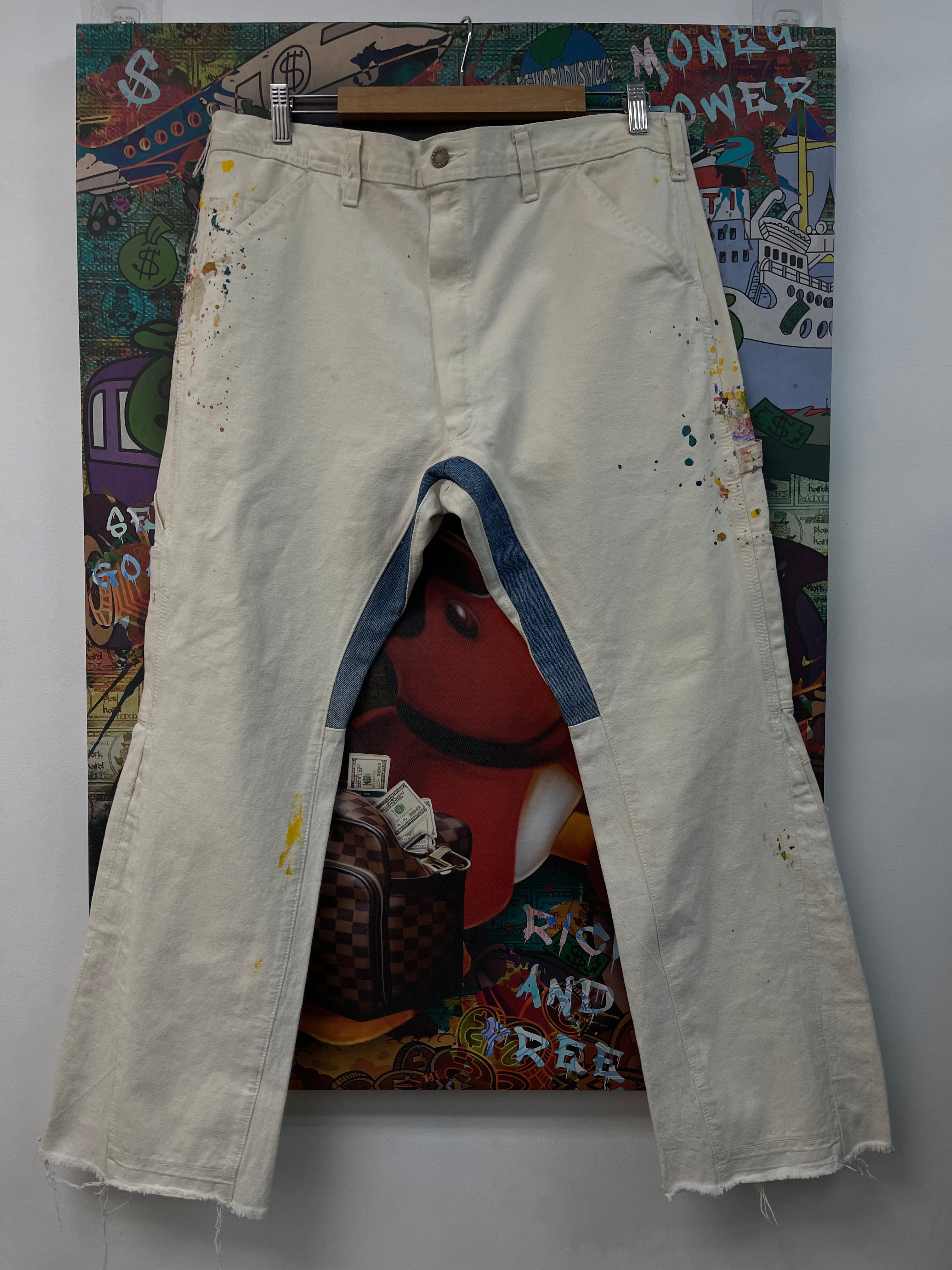 Gallery Dept White Flared Splatter Jeans