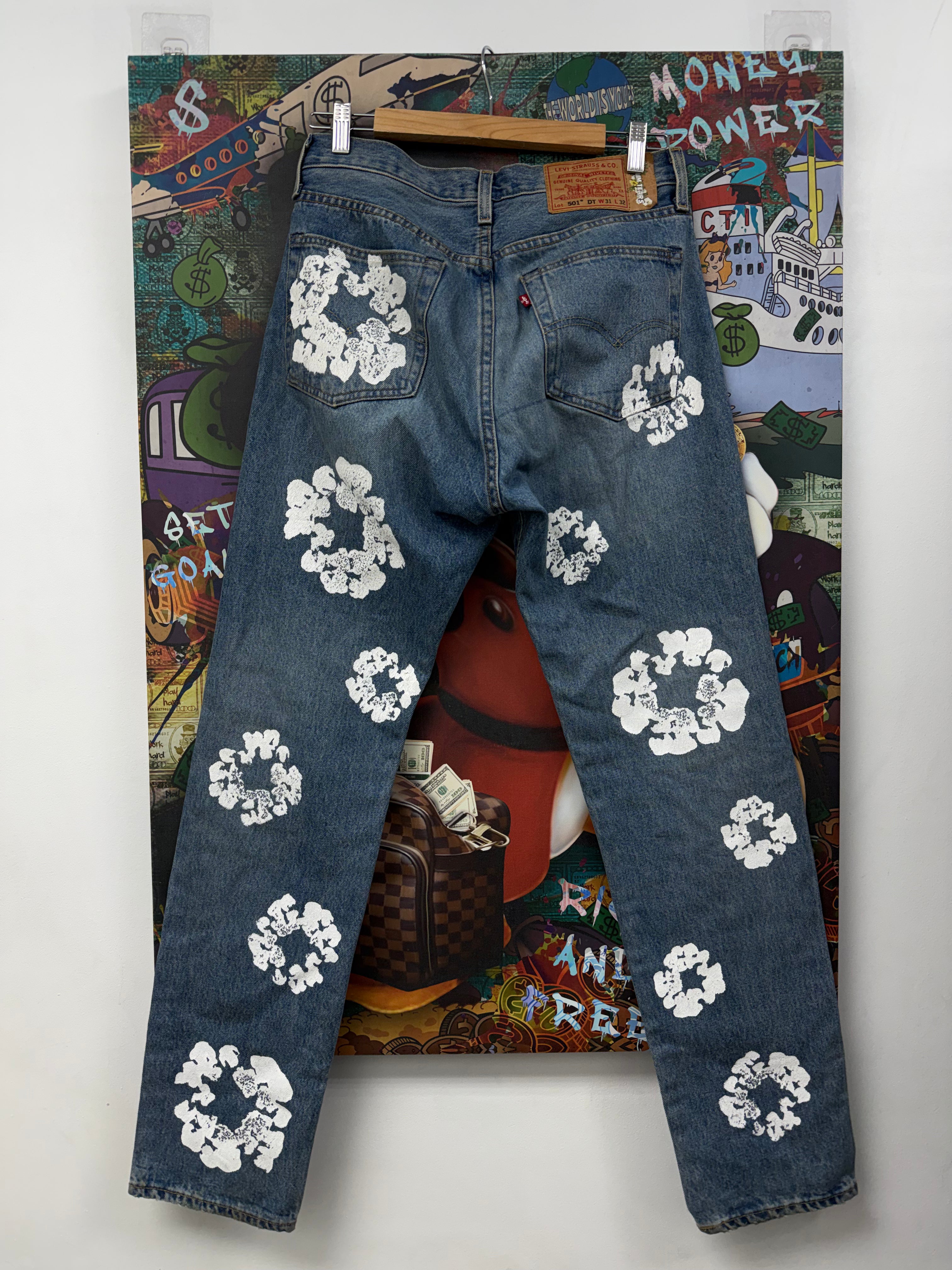 Denim Tears Light Wash Cotton Wreath Jeans