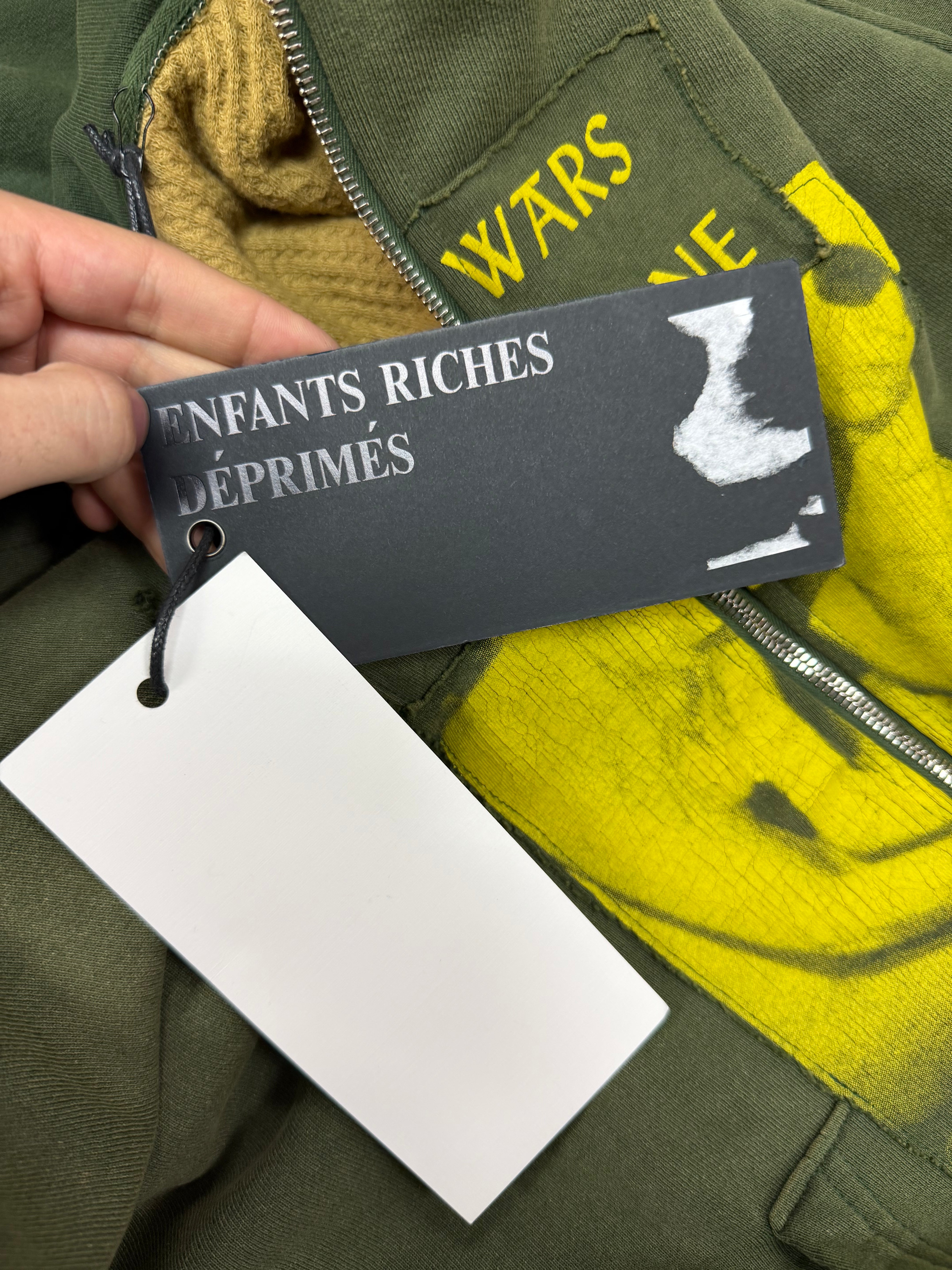 ENFANTS RICHES DÉPRIMÉS Green Two Wars Zip Up Hoodie