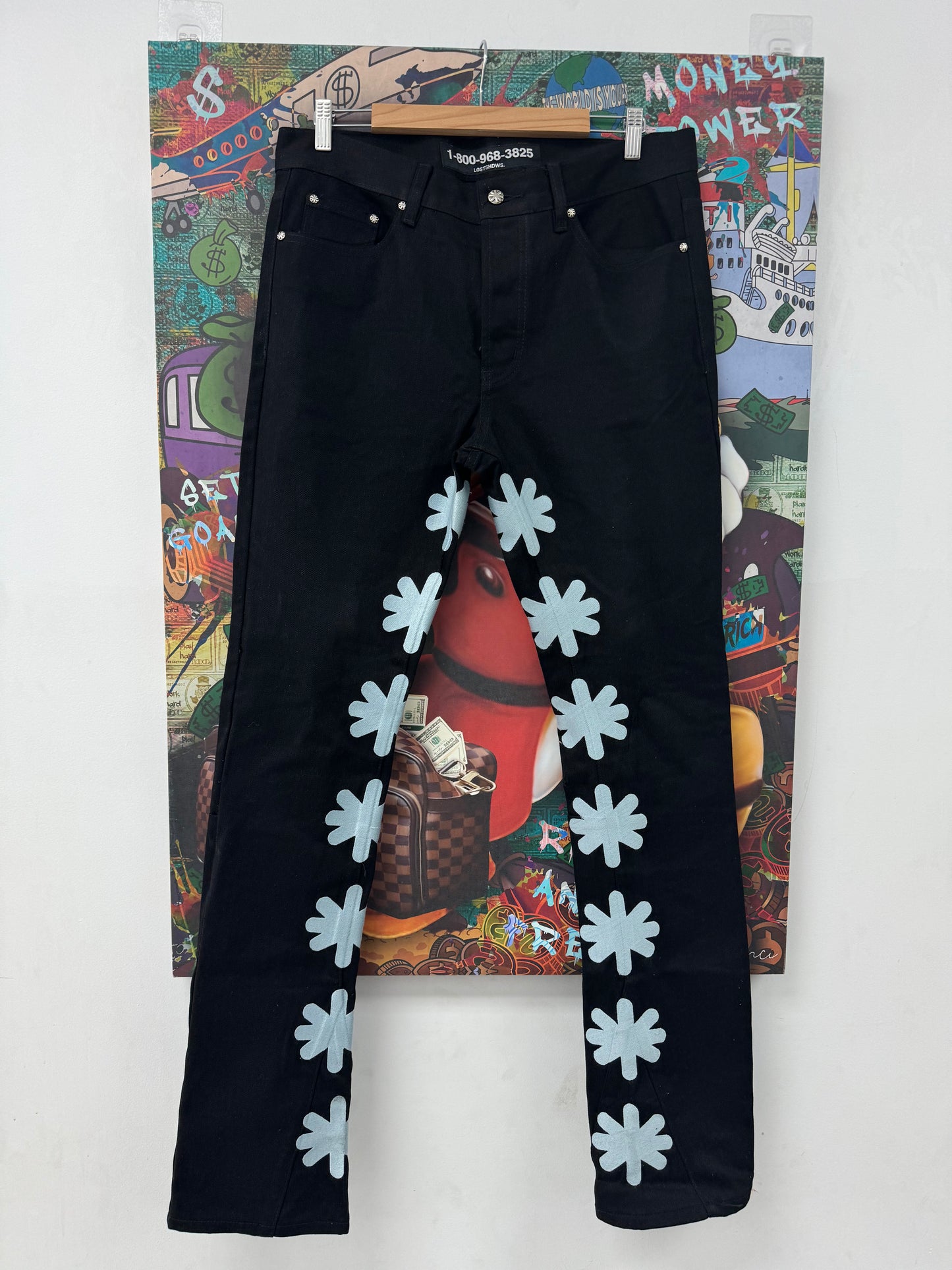 LOSTSHDWS Jeans Black Baby Blue Used 34 N/A