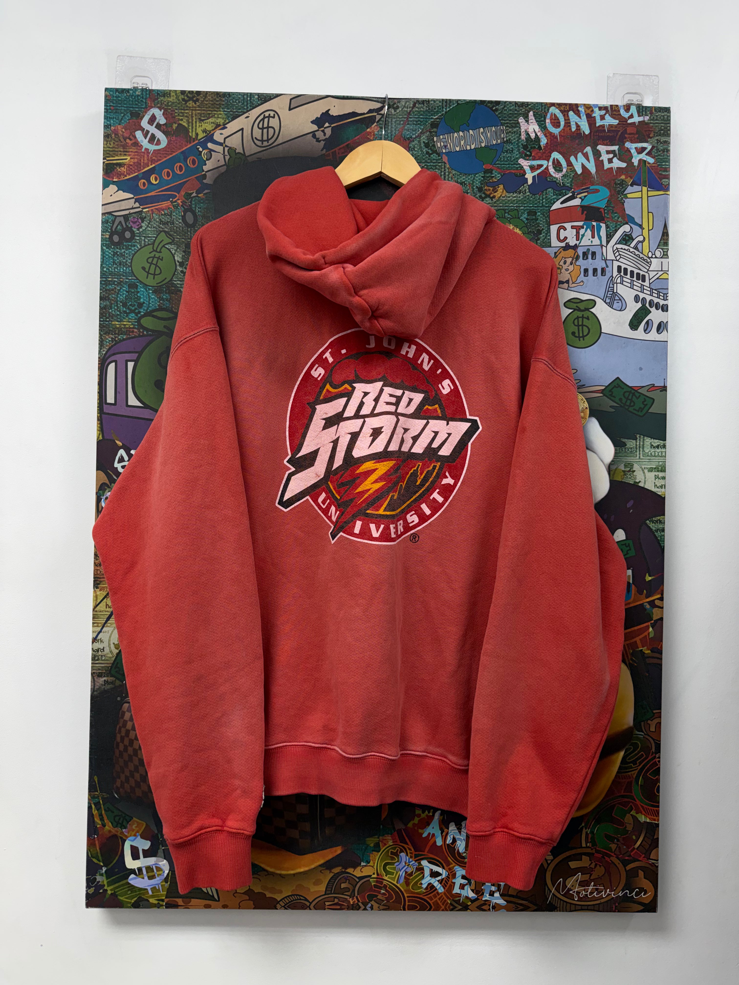 Eric Emanuel Faded Red St Johns Athletic Zip Up Hoodie
