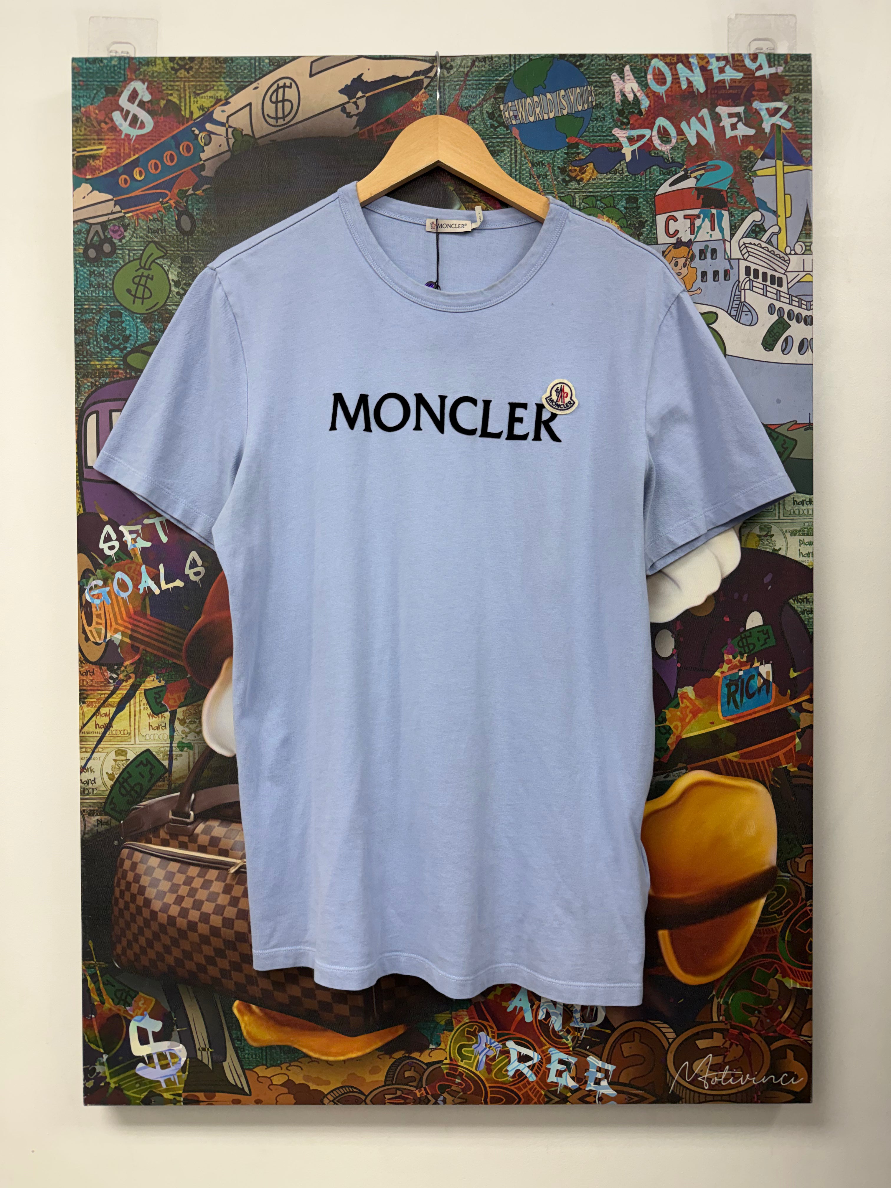 Moncler Blue Black Core Logo Tee