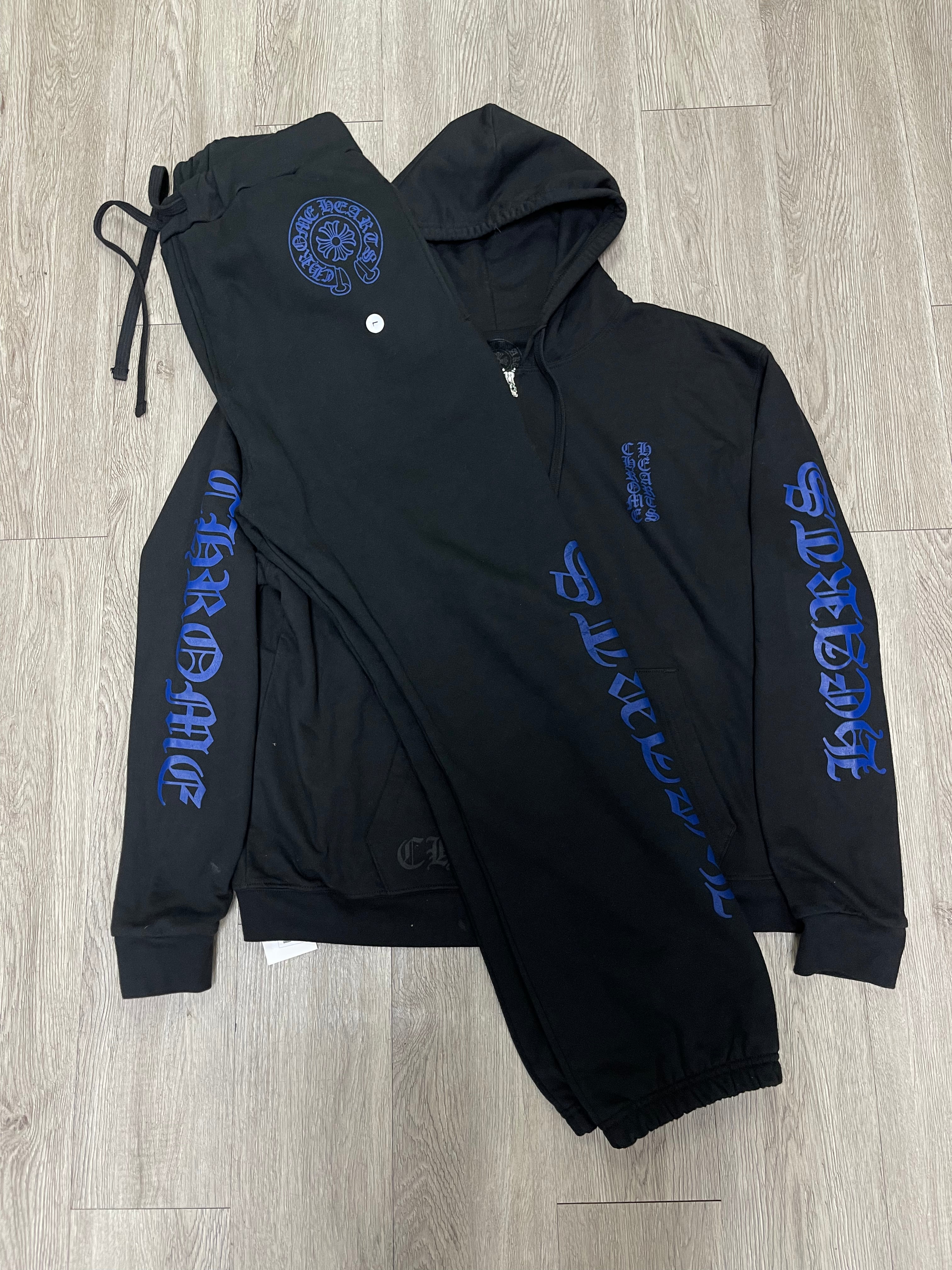 Chrome Hearts Black Blue Thermal Lined Sweatsuit