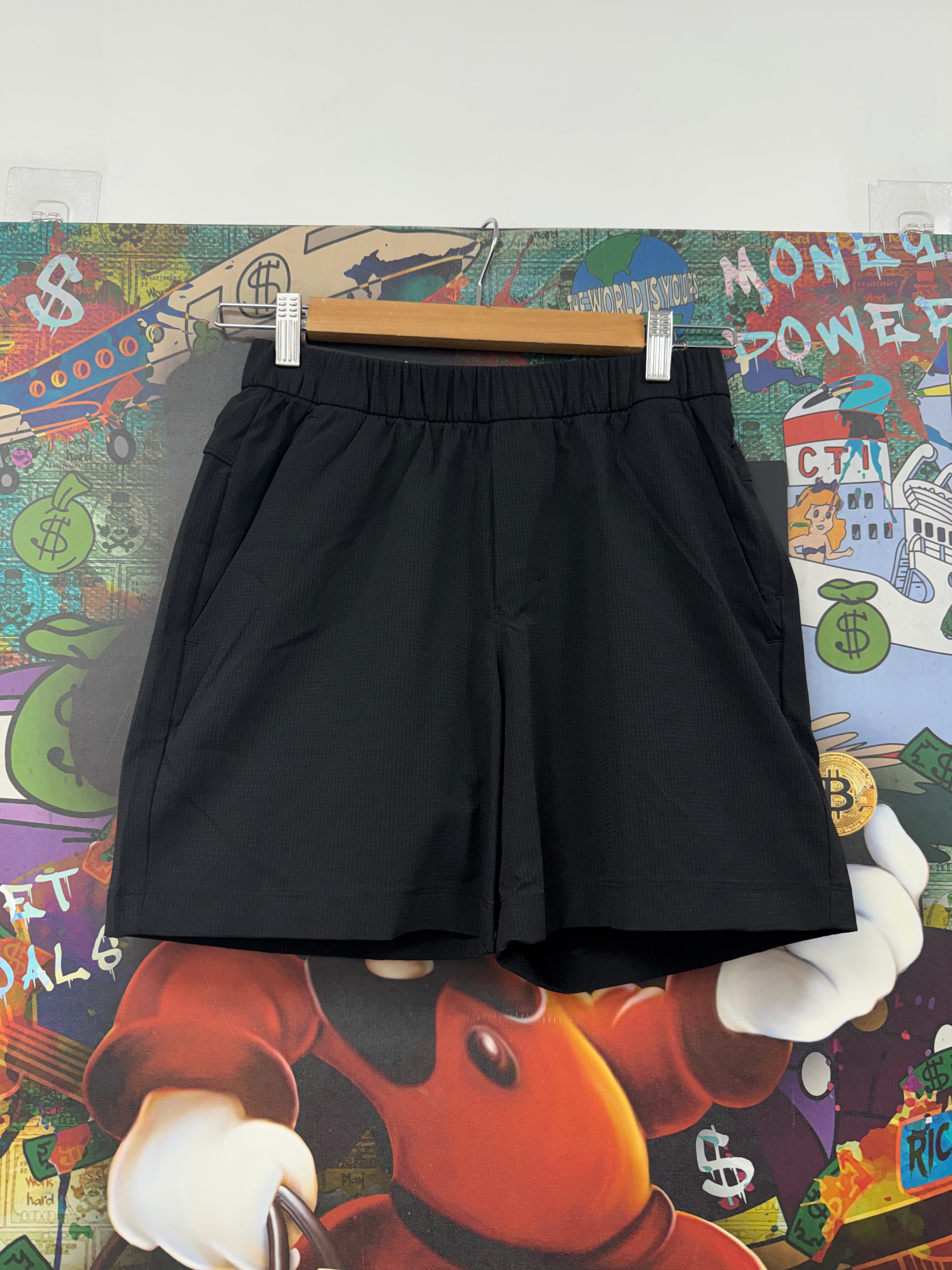 Lululemon Black Grid Nylon Shorts