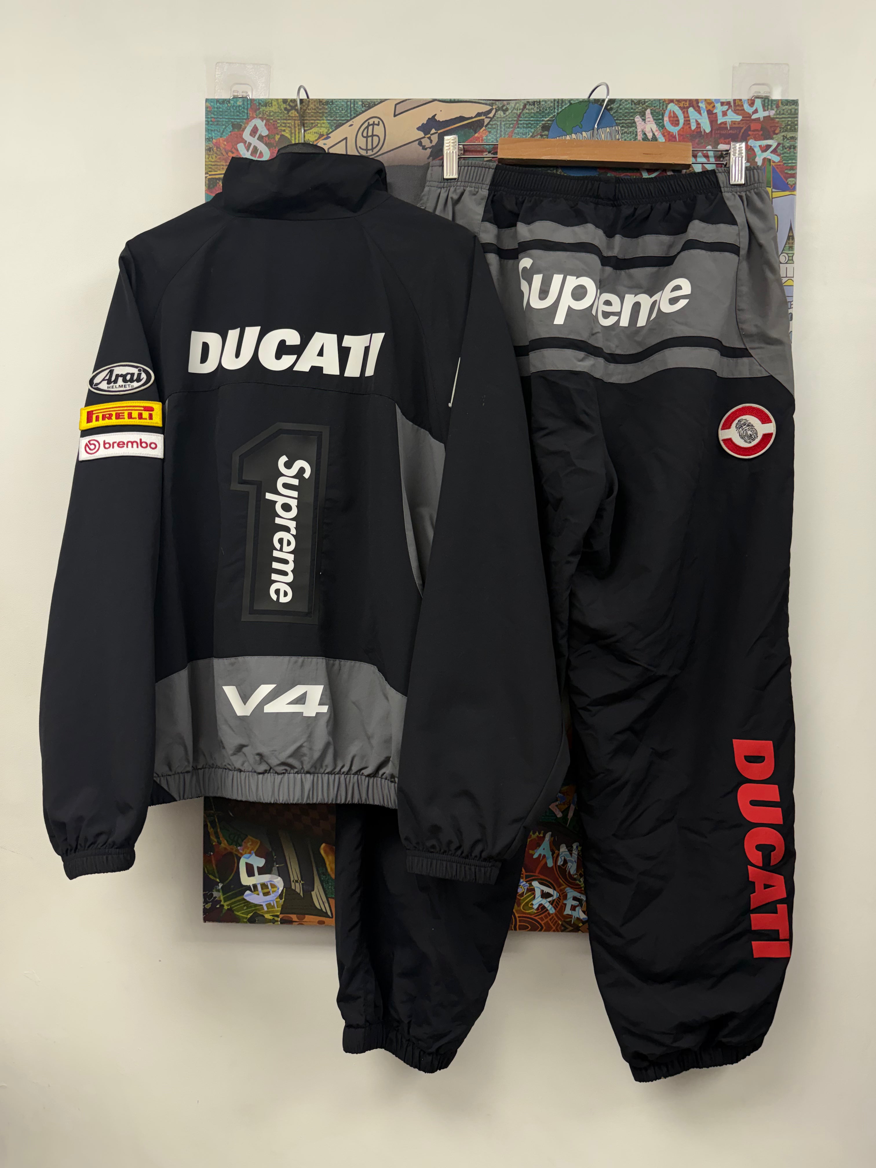 Supreme x Ducatti Black Grey Track Suit