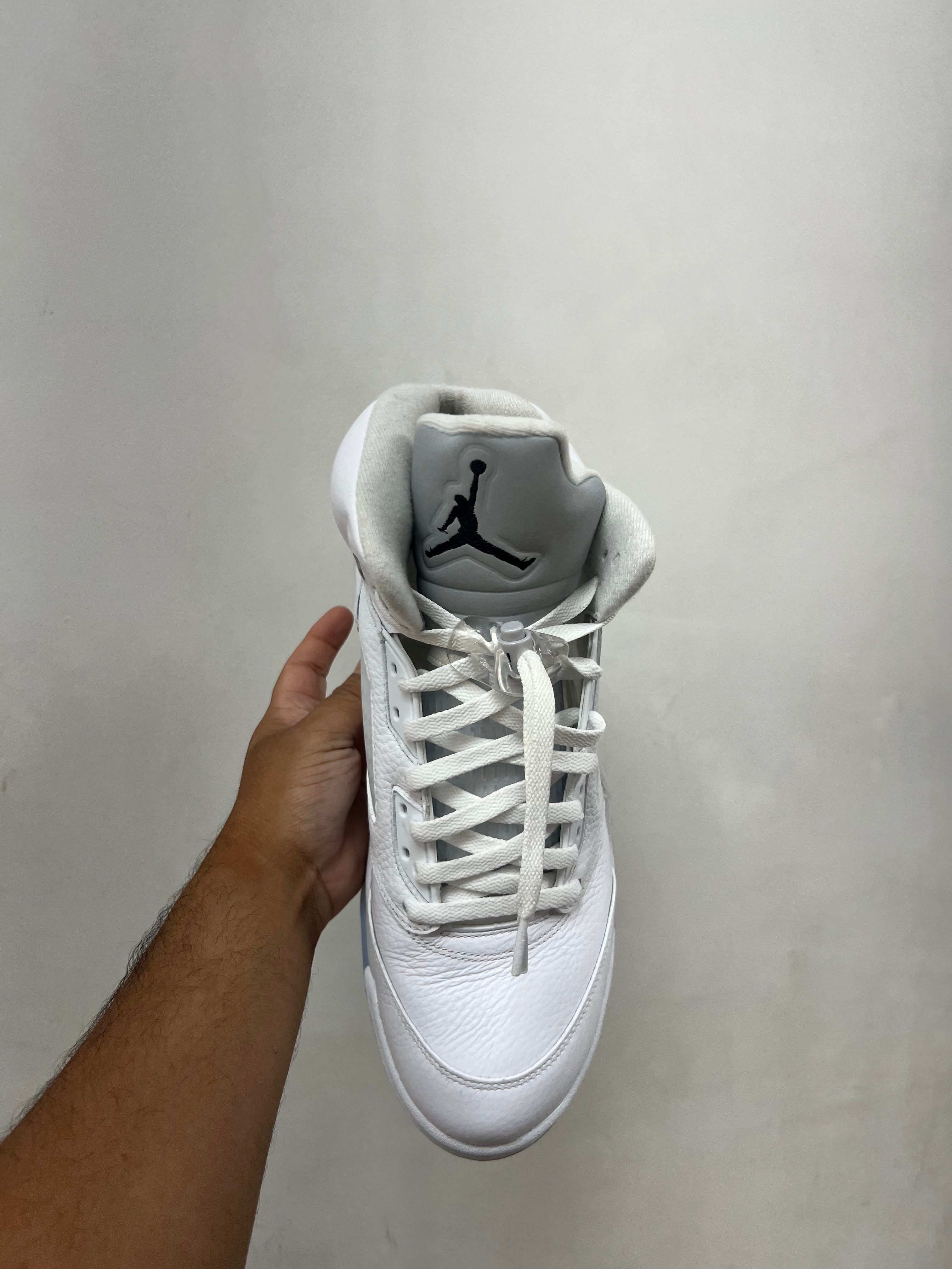 Jordan 5 White Metallic Sneakers