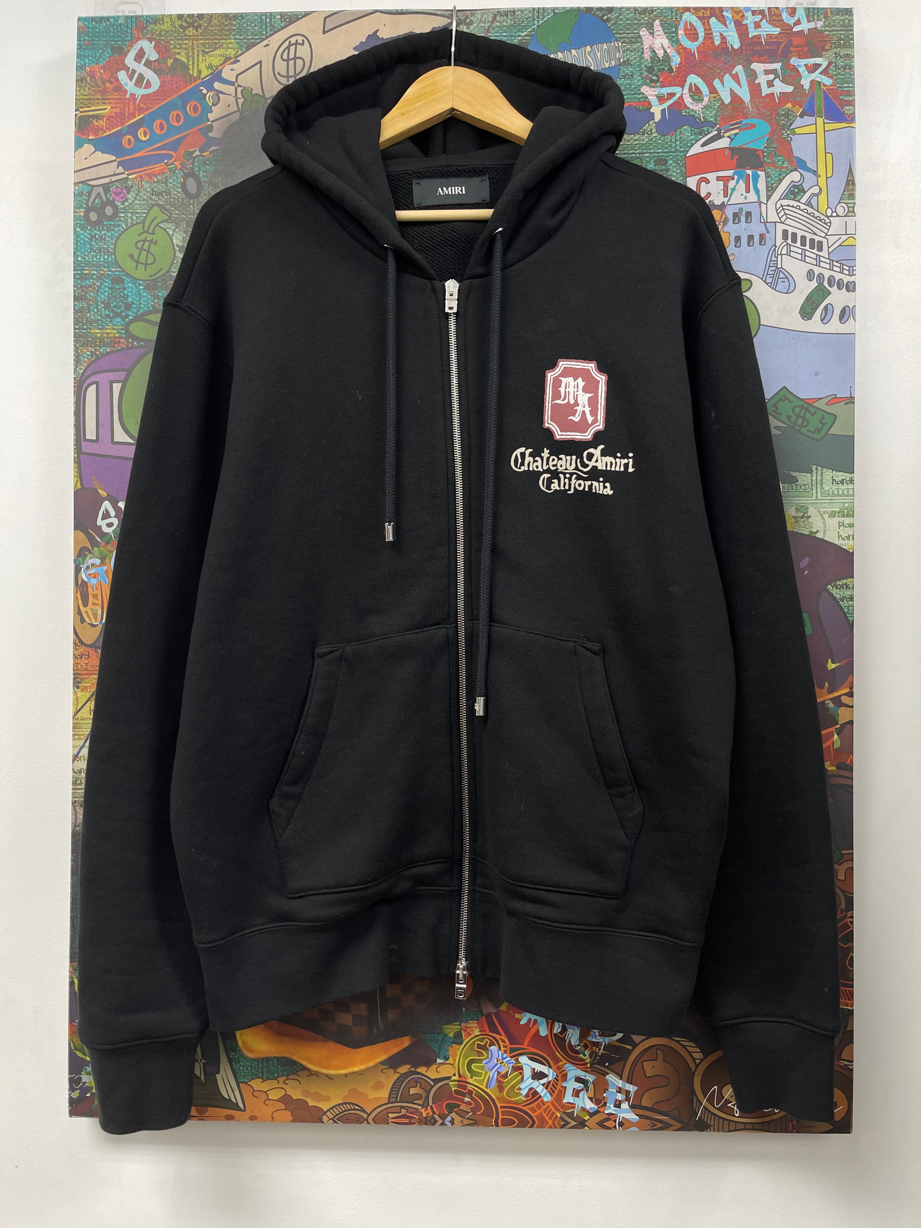 Amiri Black Plum Chateau Zip Up Hoodie