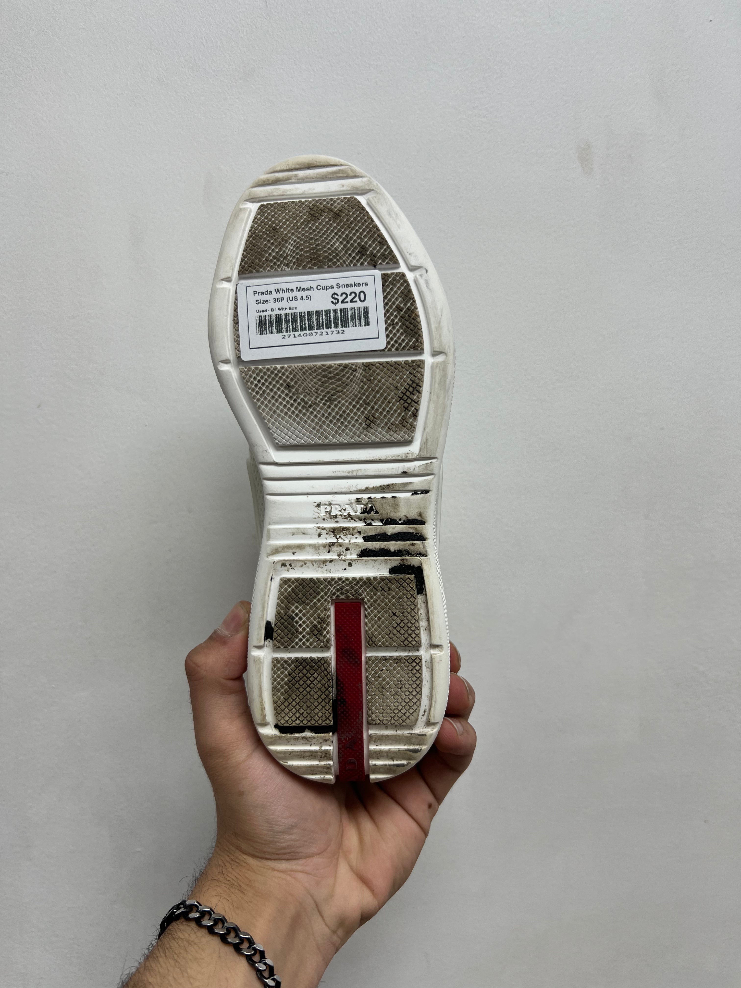 Prada White Mesh Cups Sneakers