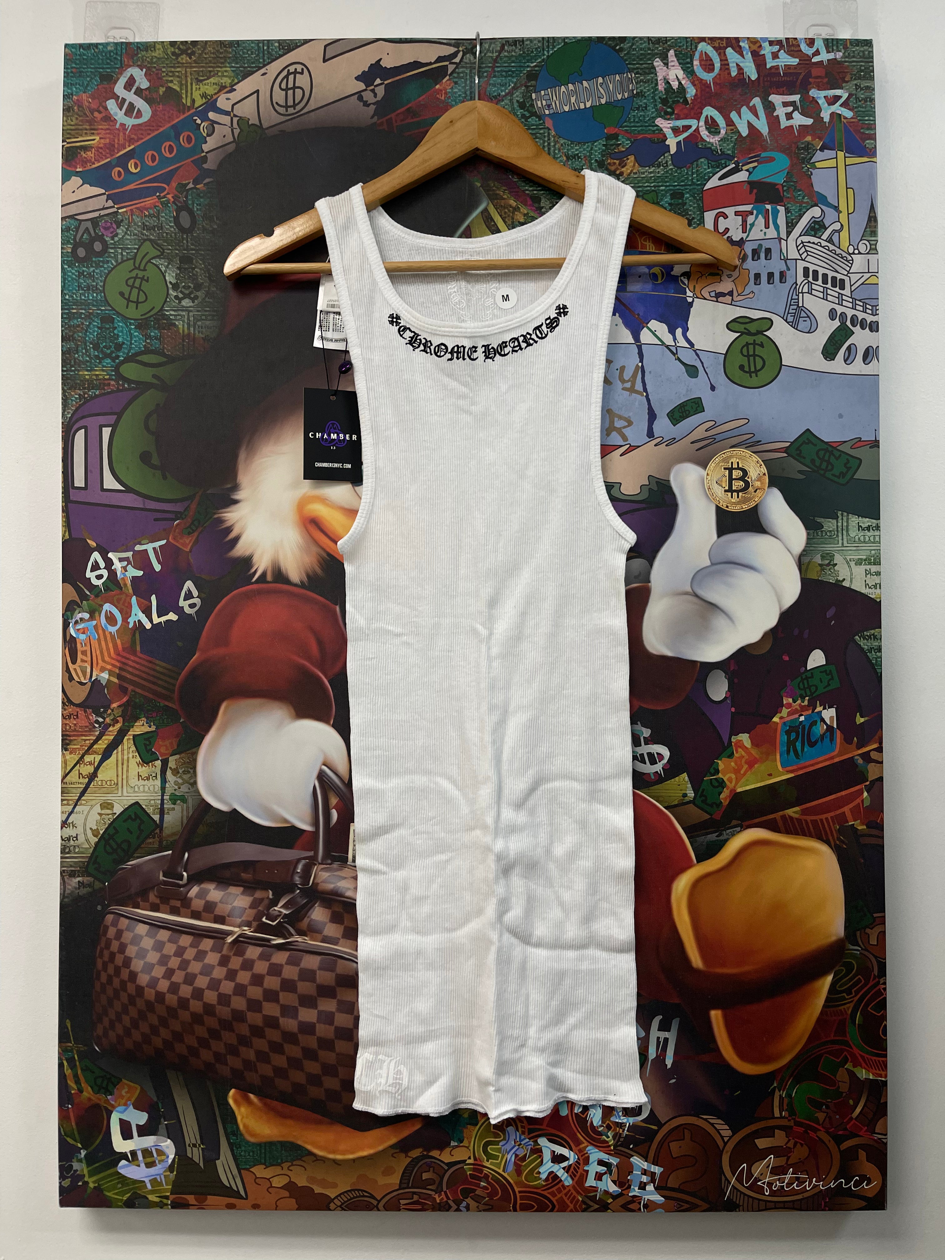 Chrome Hearts White Scroll Logo Tank Top