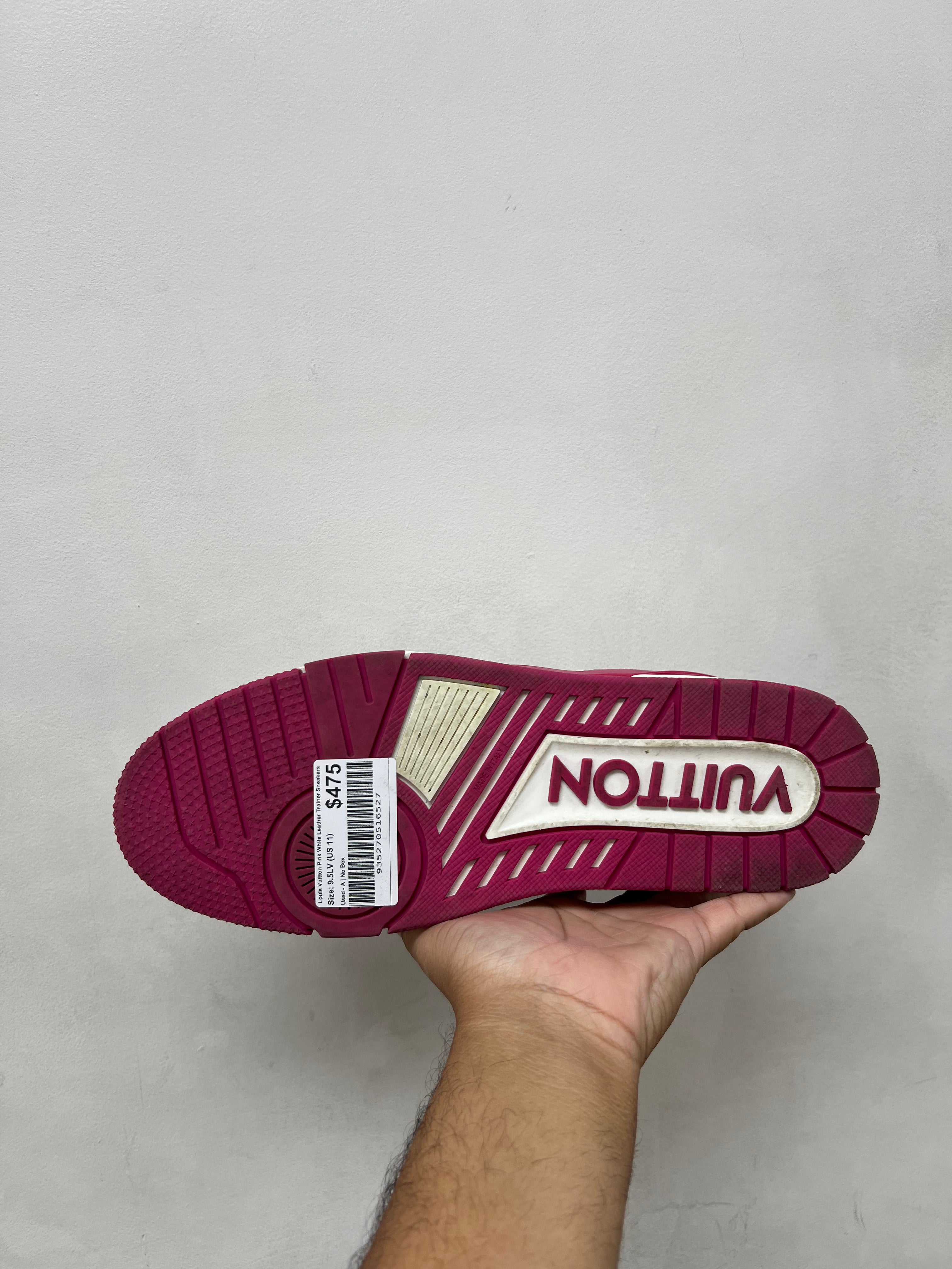 Louis Vuitton Pink White Leather Trainer Sneakers