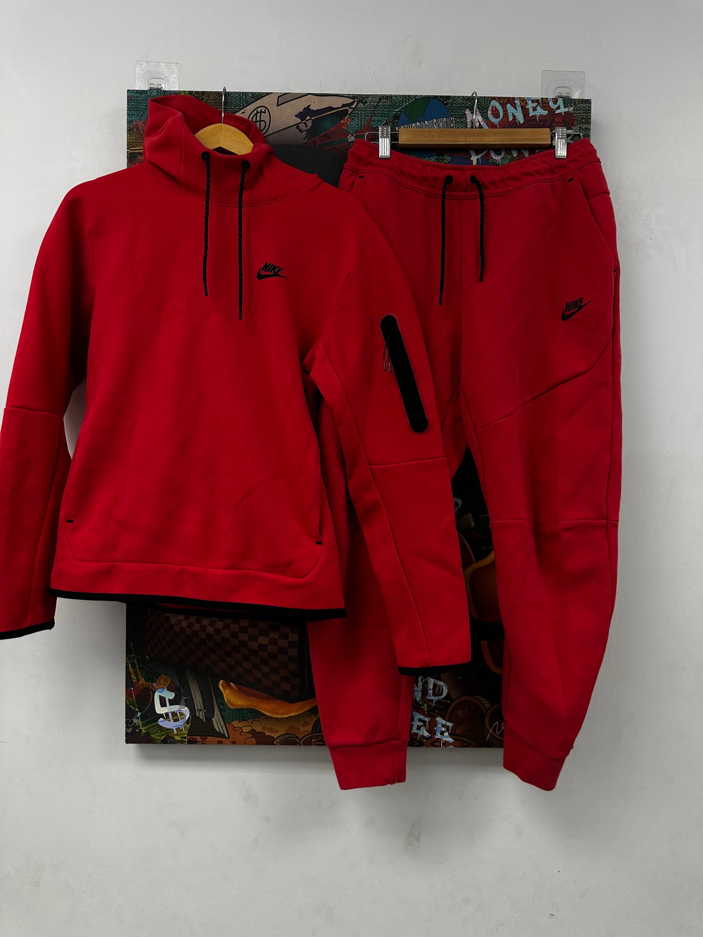 Nike Tech Red Sweatsuit Used S Hoodie M Pants