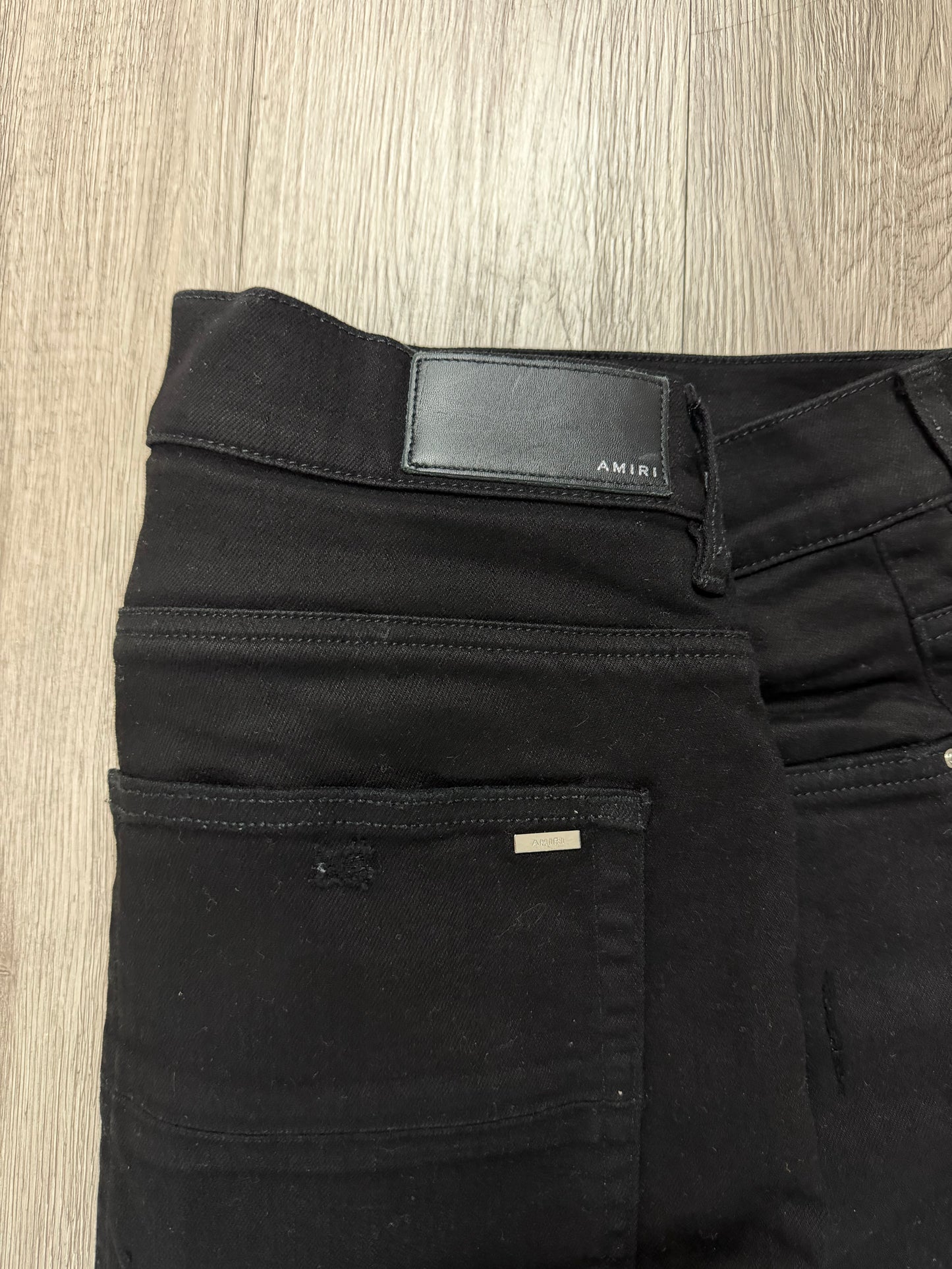 Amiri MX1 Black Blue Patch Jeans