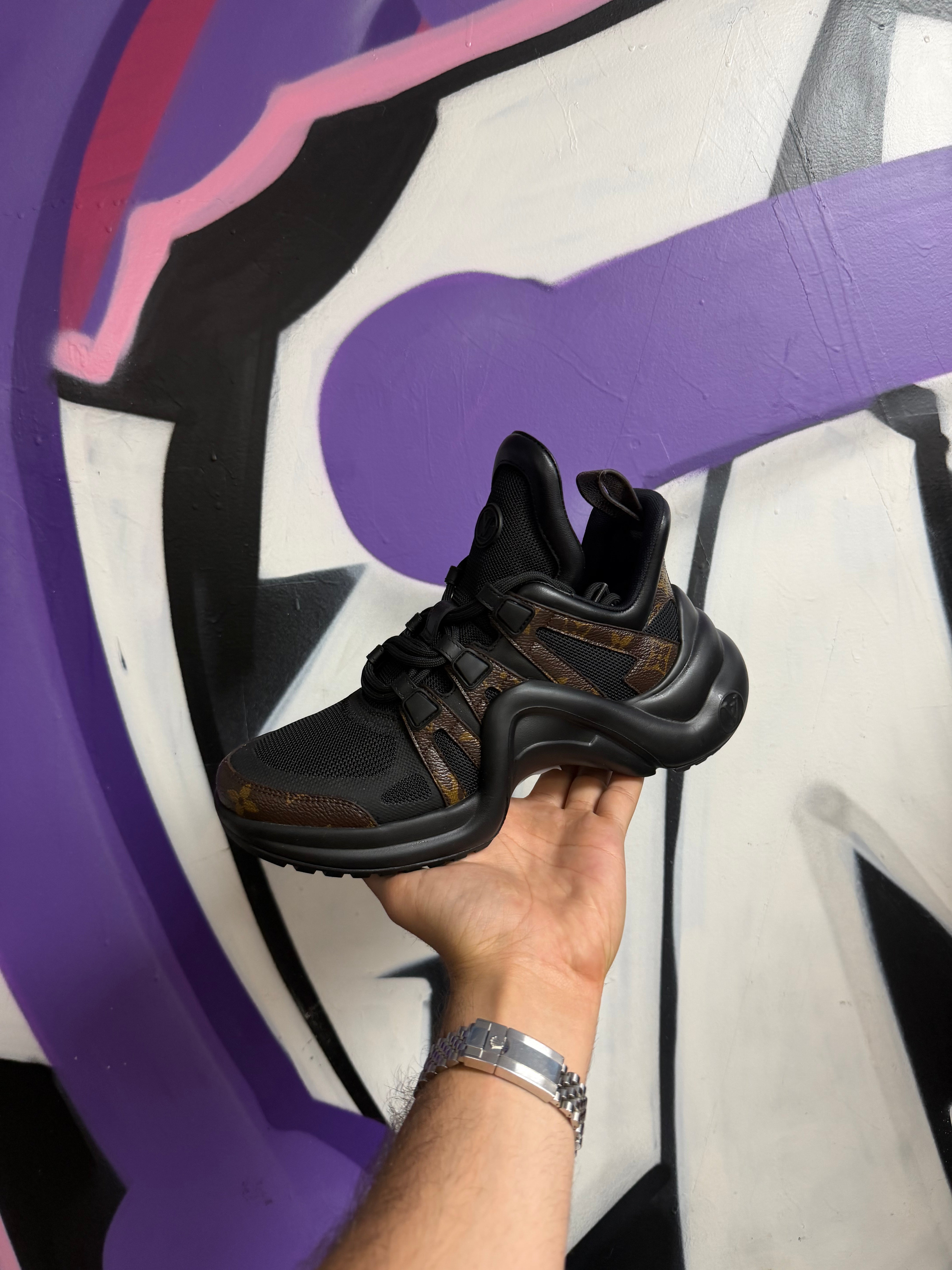 Louis Vuitton Black Brown Monogram Archlight Sneakers