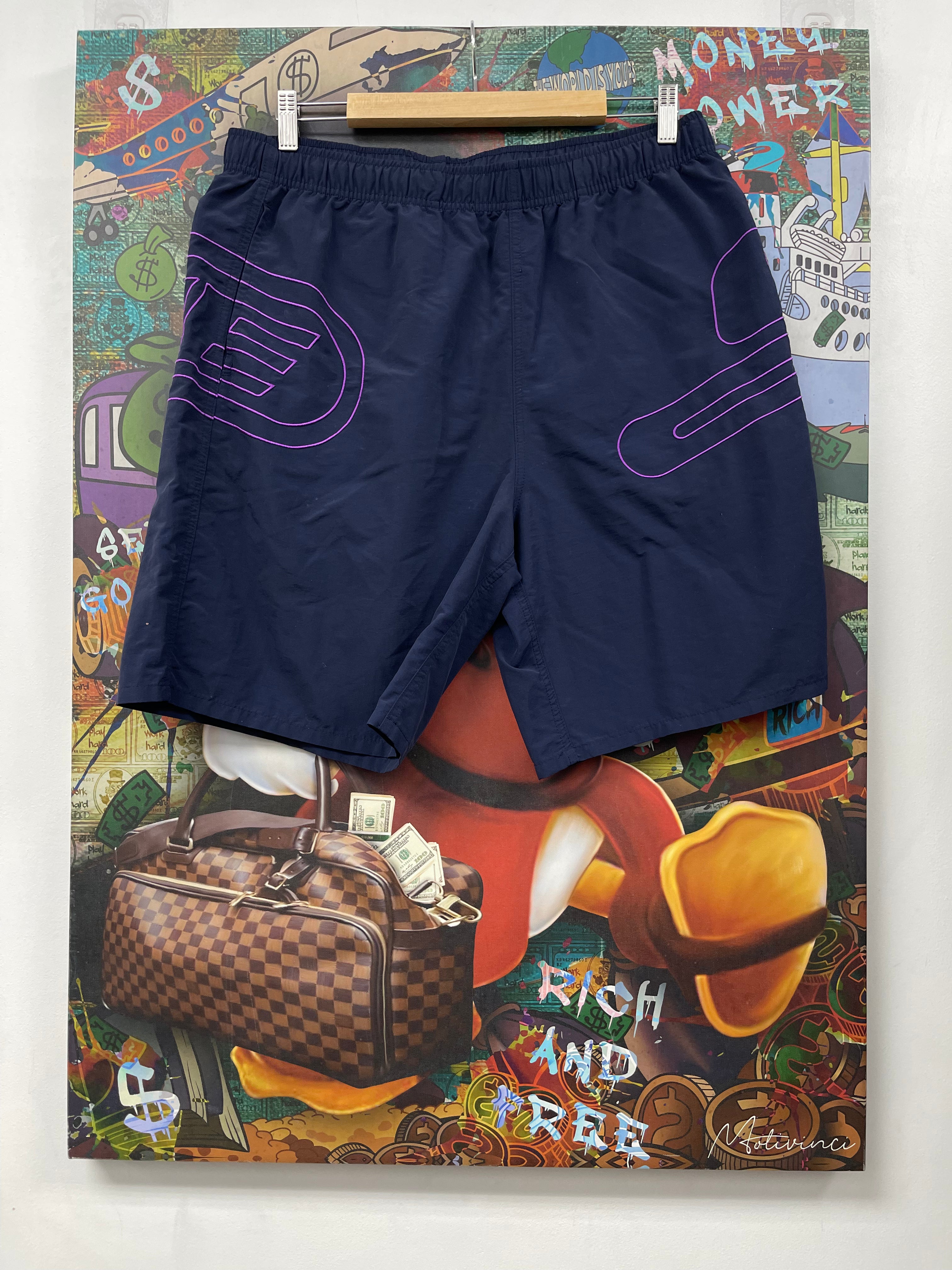 Supreme Navy Purple Nylon Shorts