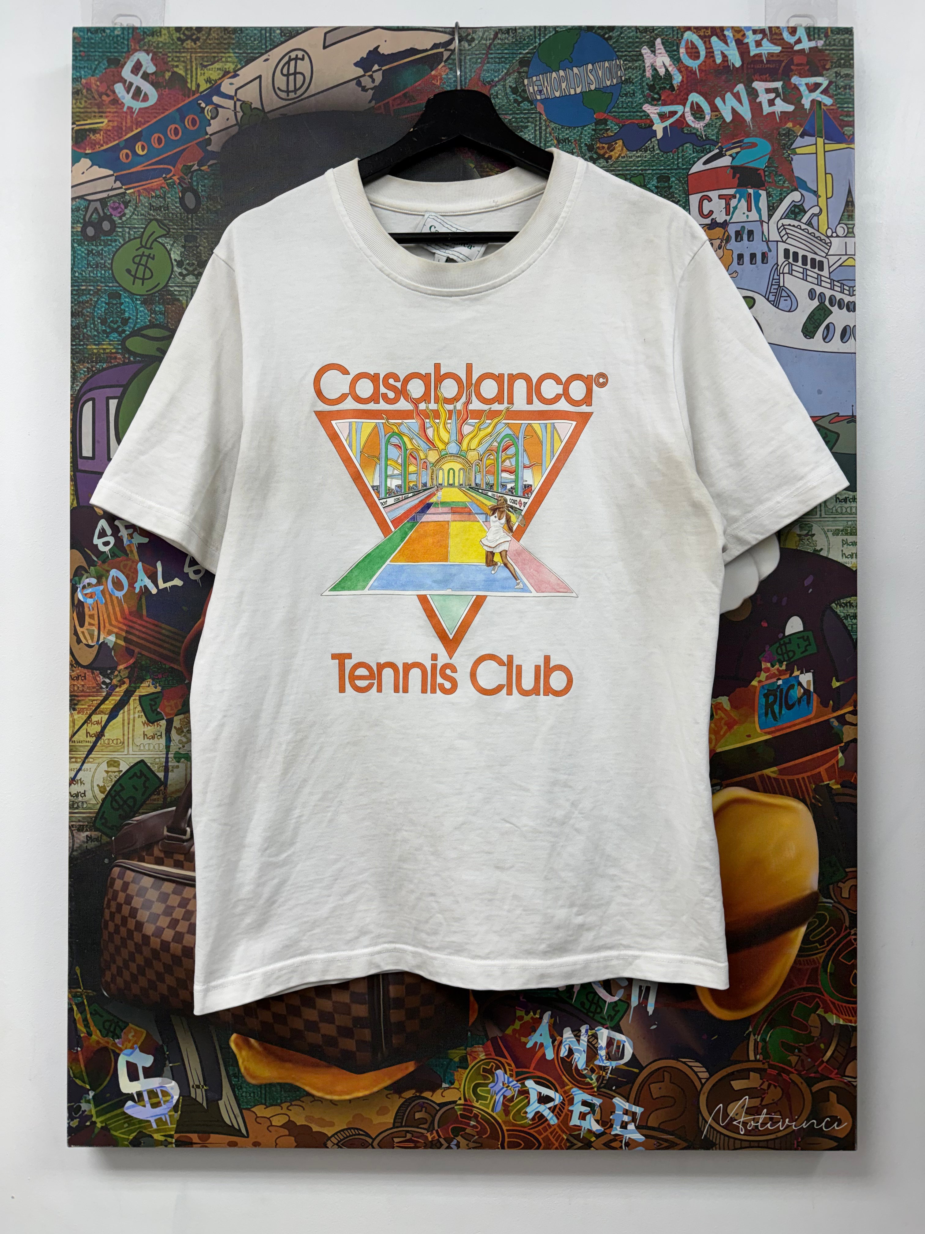 Casablanca White Orange Tennis Club Tee