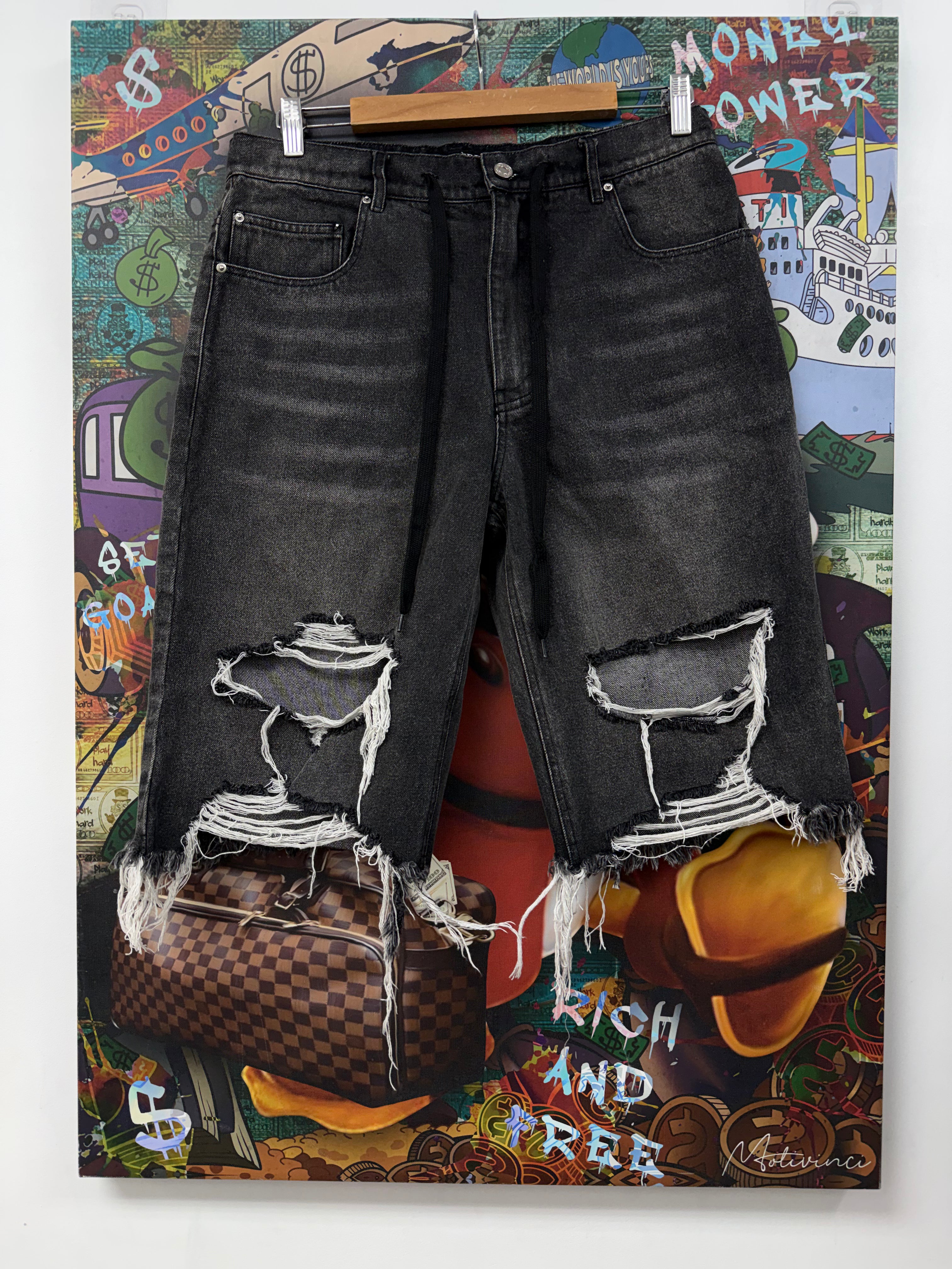 Matiere De Desires Black Denim Shorts